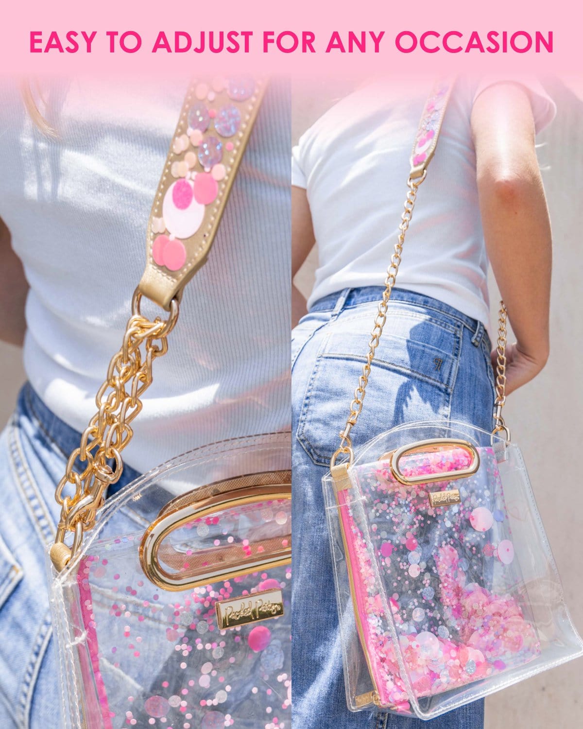 Confetti Strap and Clear Crossbody Bundle