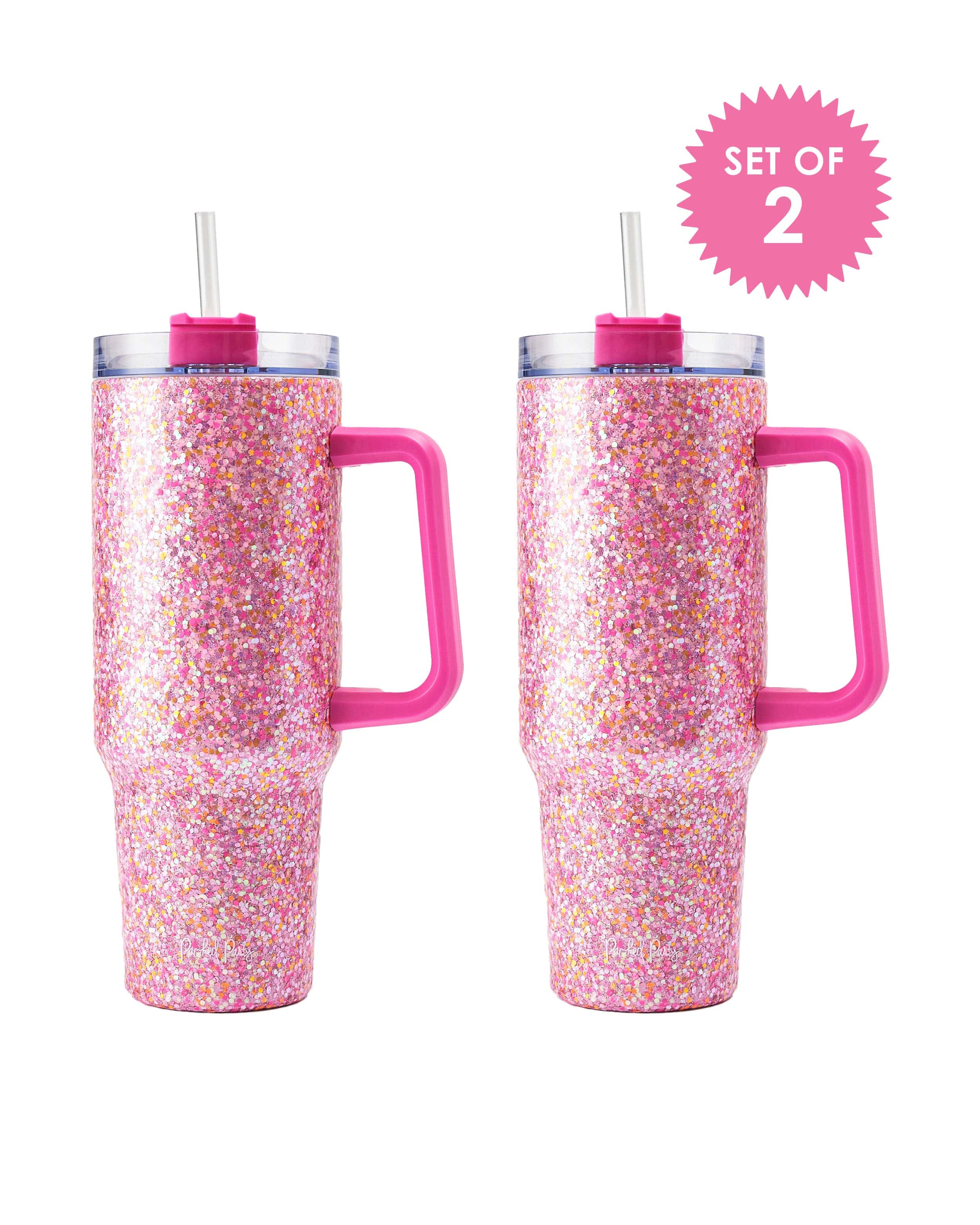 Pink Glitter Stainless Steel Tumbler