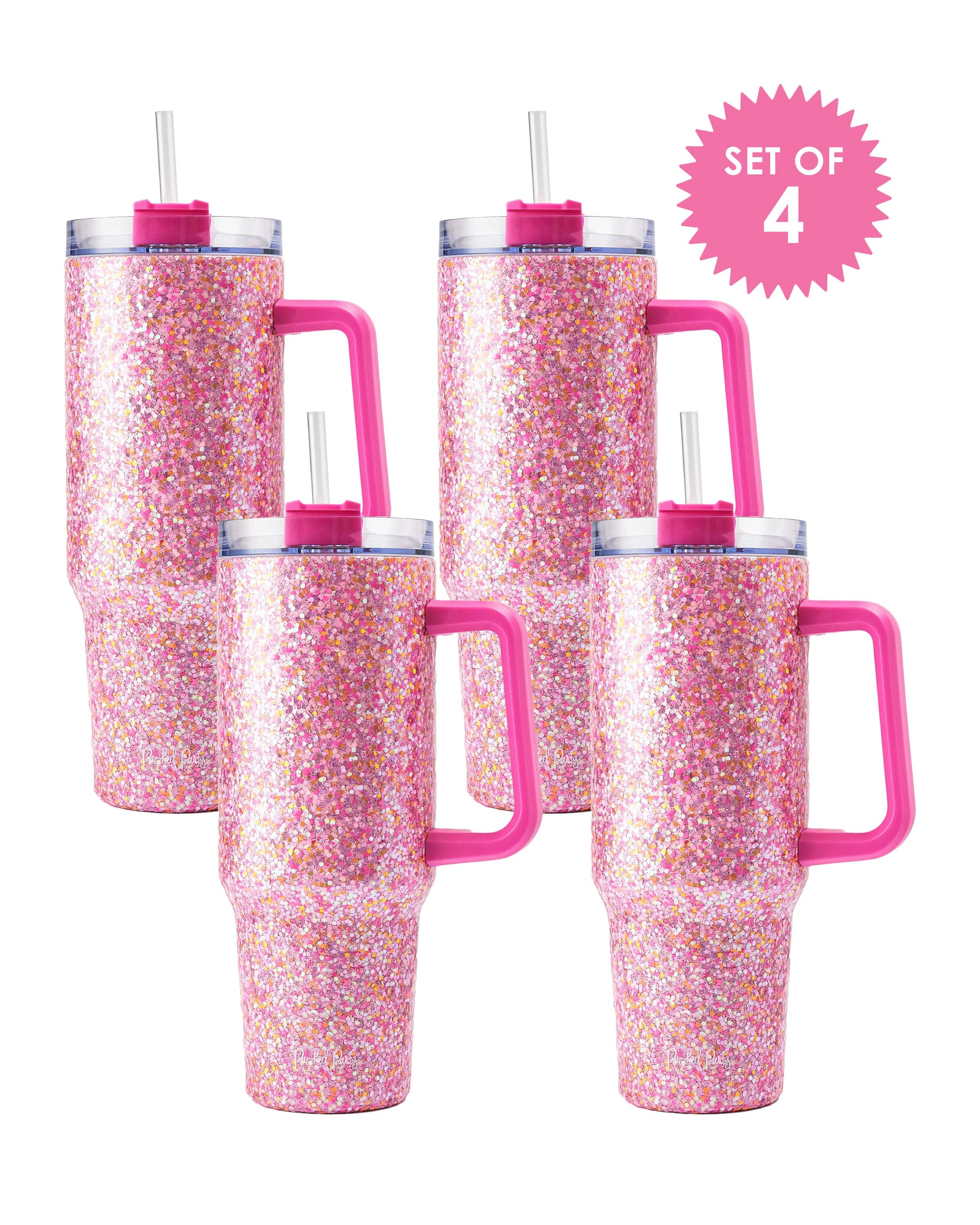 Pink Glitter Stainless Steel Tumbler