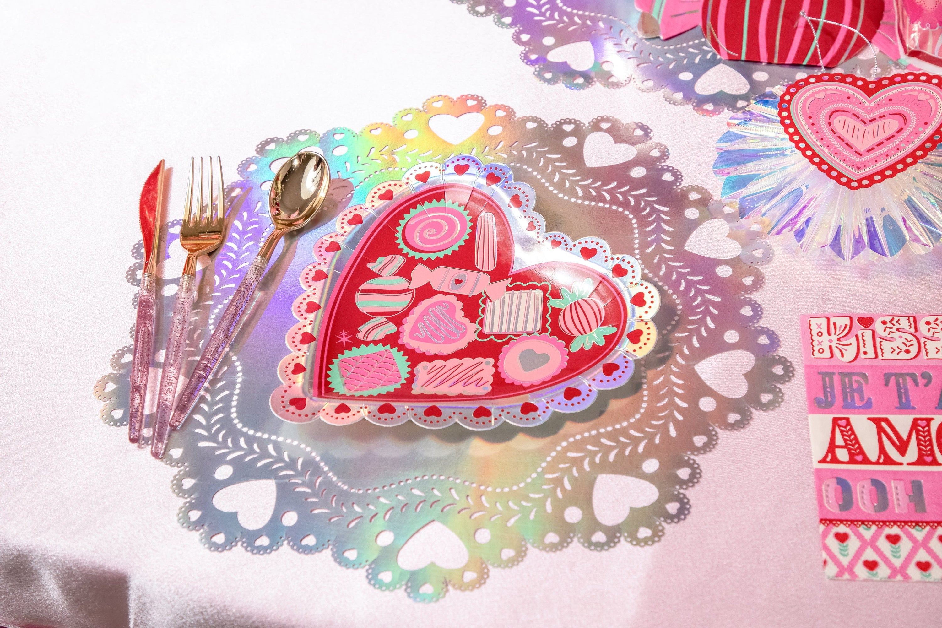 Valentine's Iridescent Doily Placemats (10 count)