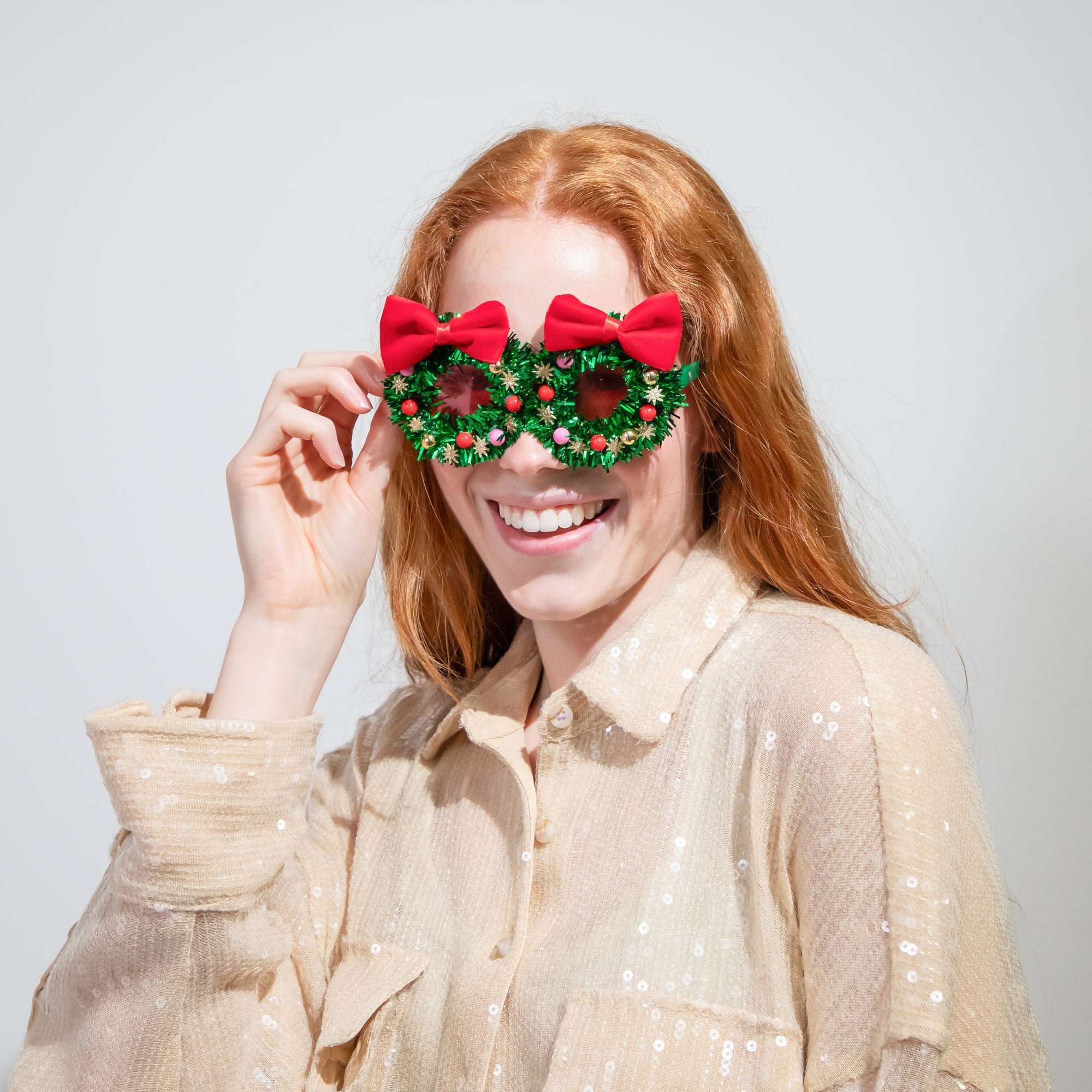 Christmas Wreath Novelty Glasses