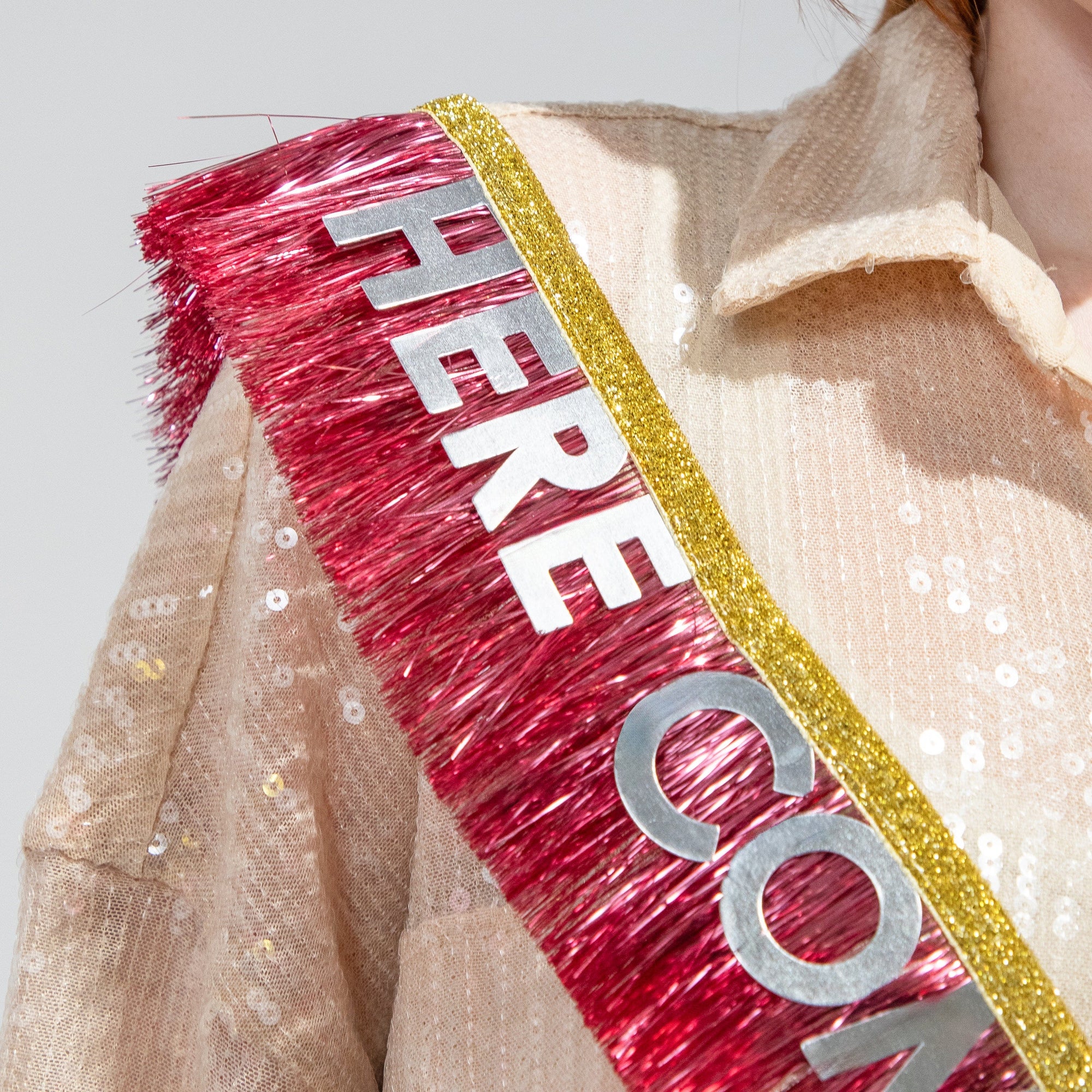 Here Comes the Bride Bachelorette & Bridal Shower Fringe Sash