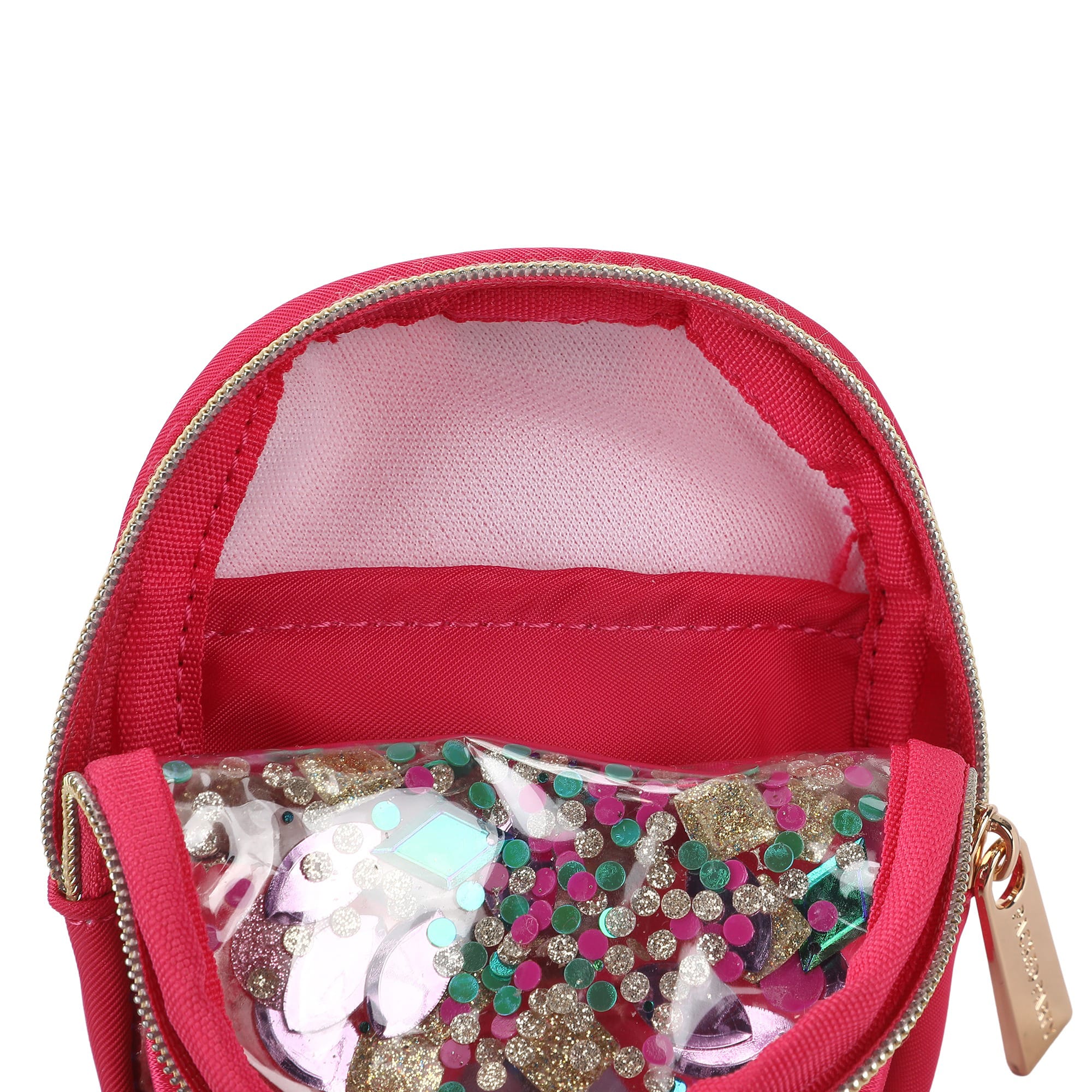 Mini Clear Bow & Jewels Confetti Backpack Bag Charm