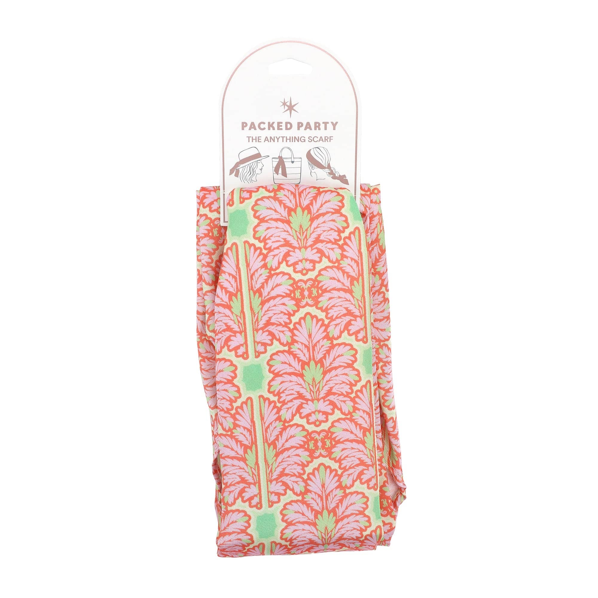 Pink Palm Satin Anything Scarf