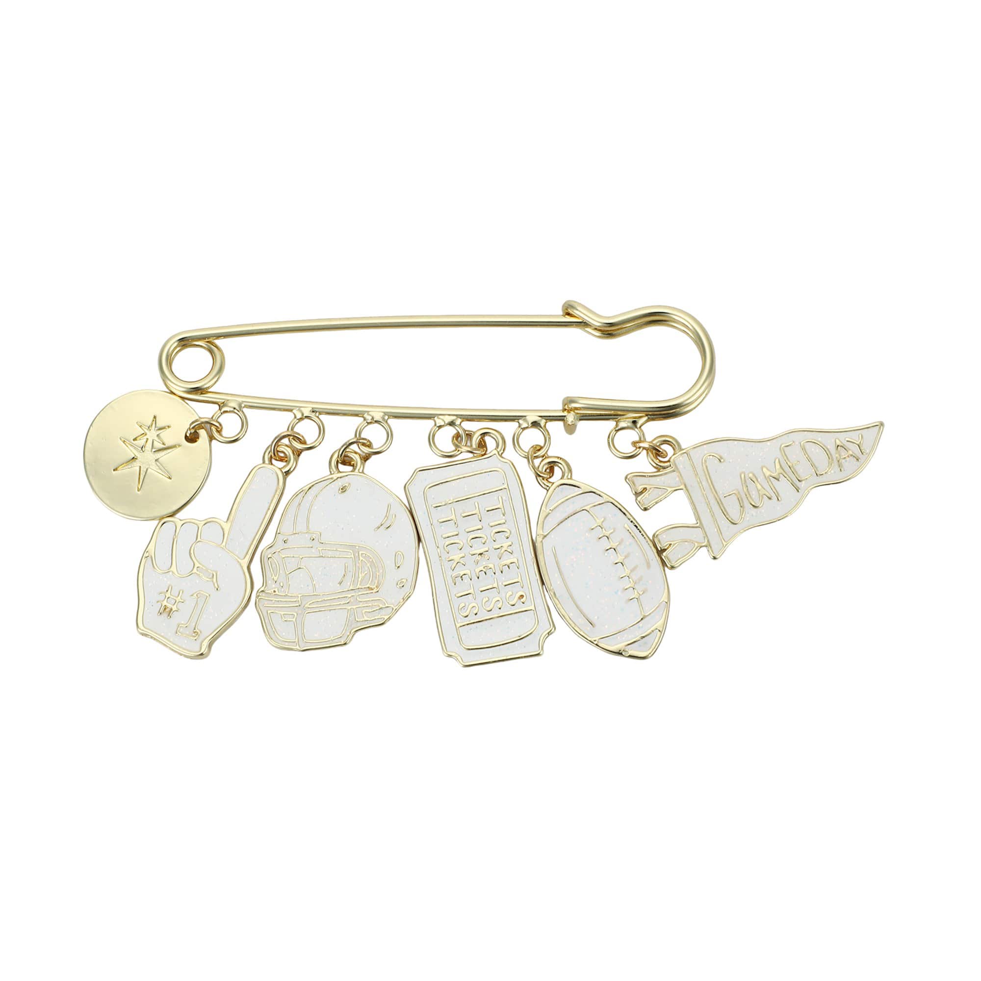 Pin It to Win It Gold Decorative Game Day Pin