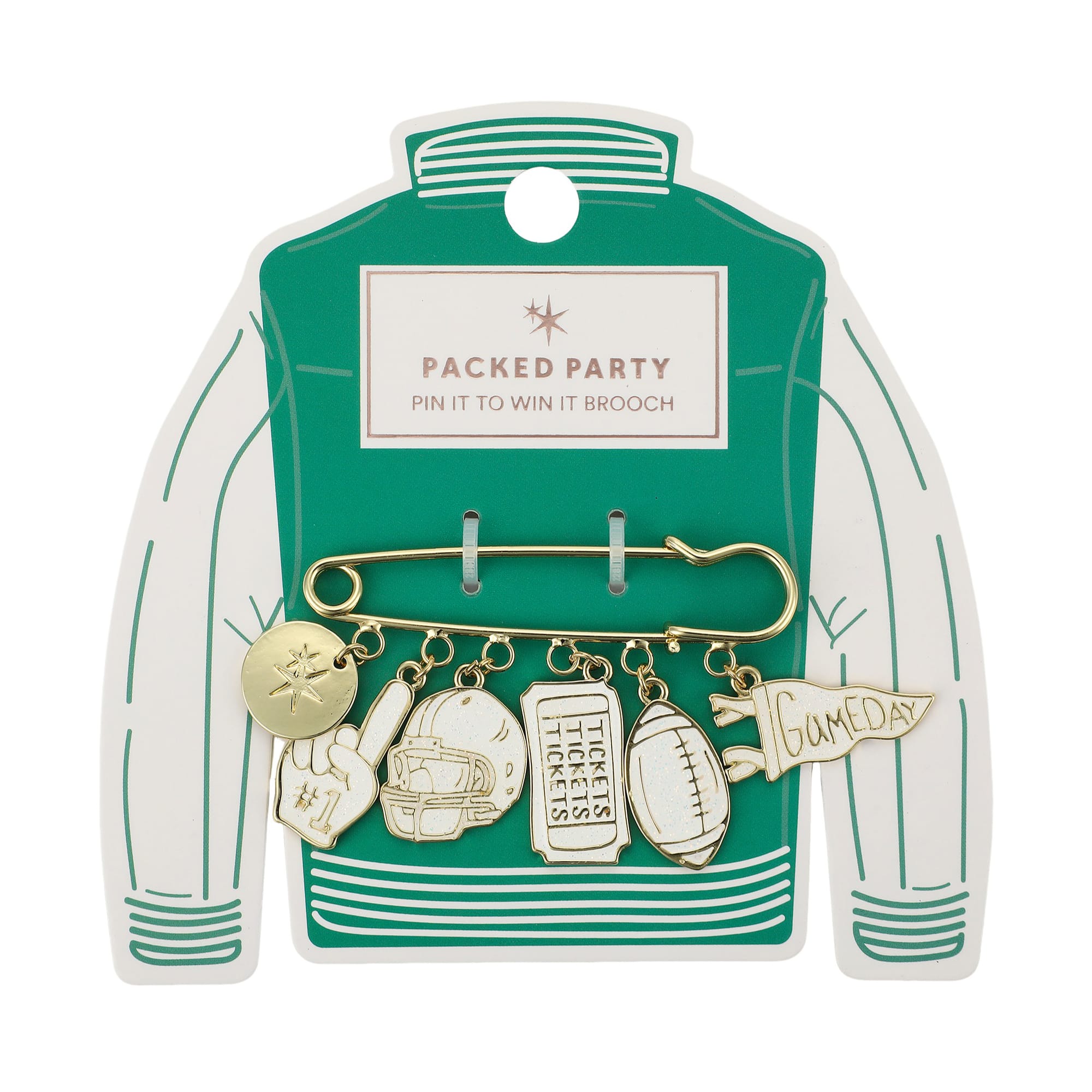 Pin It to Win It Gold Decorative Game Day Pin