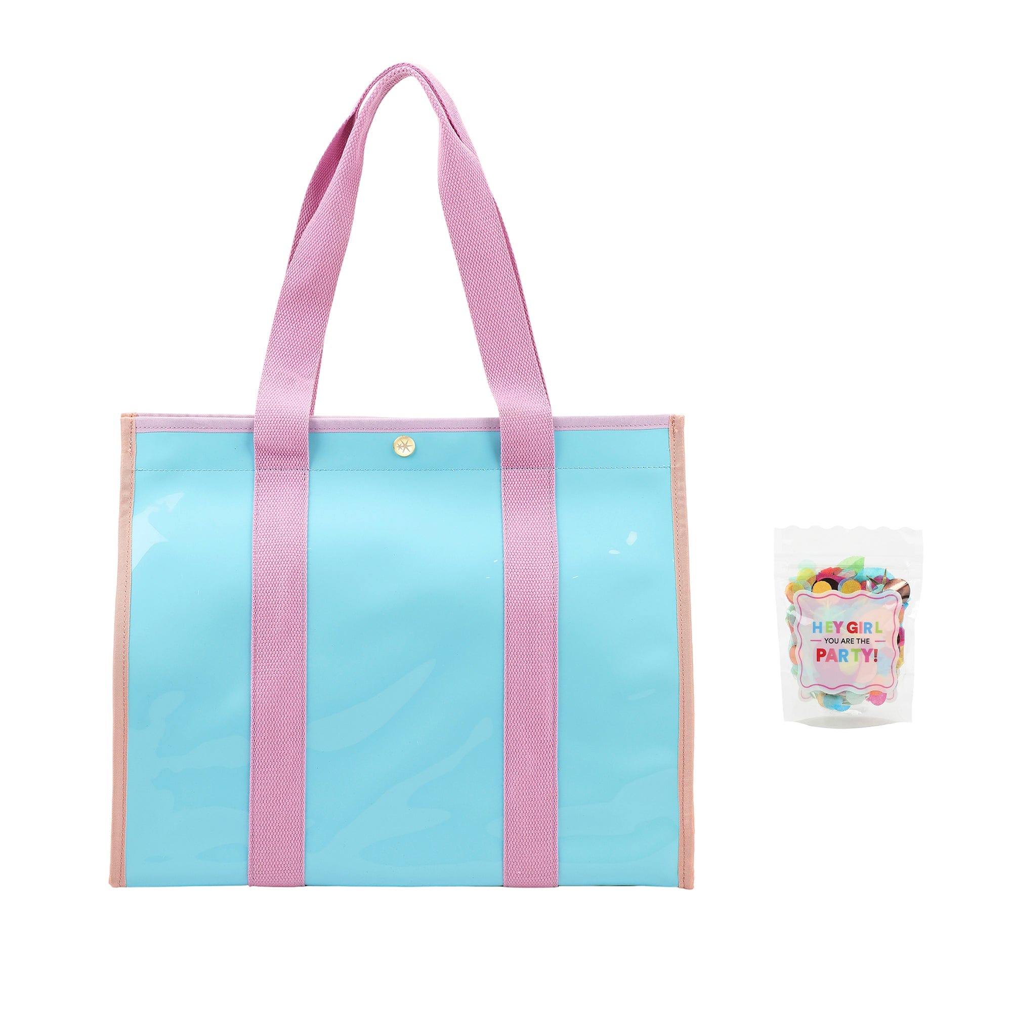 Color Block Vinyl Tote