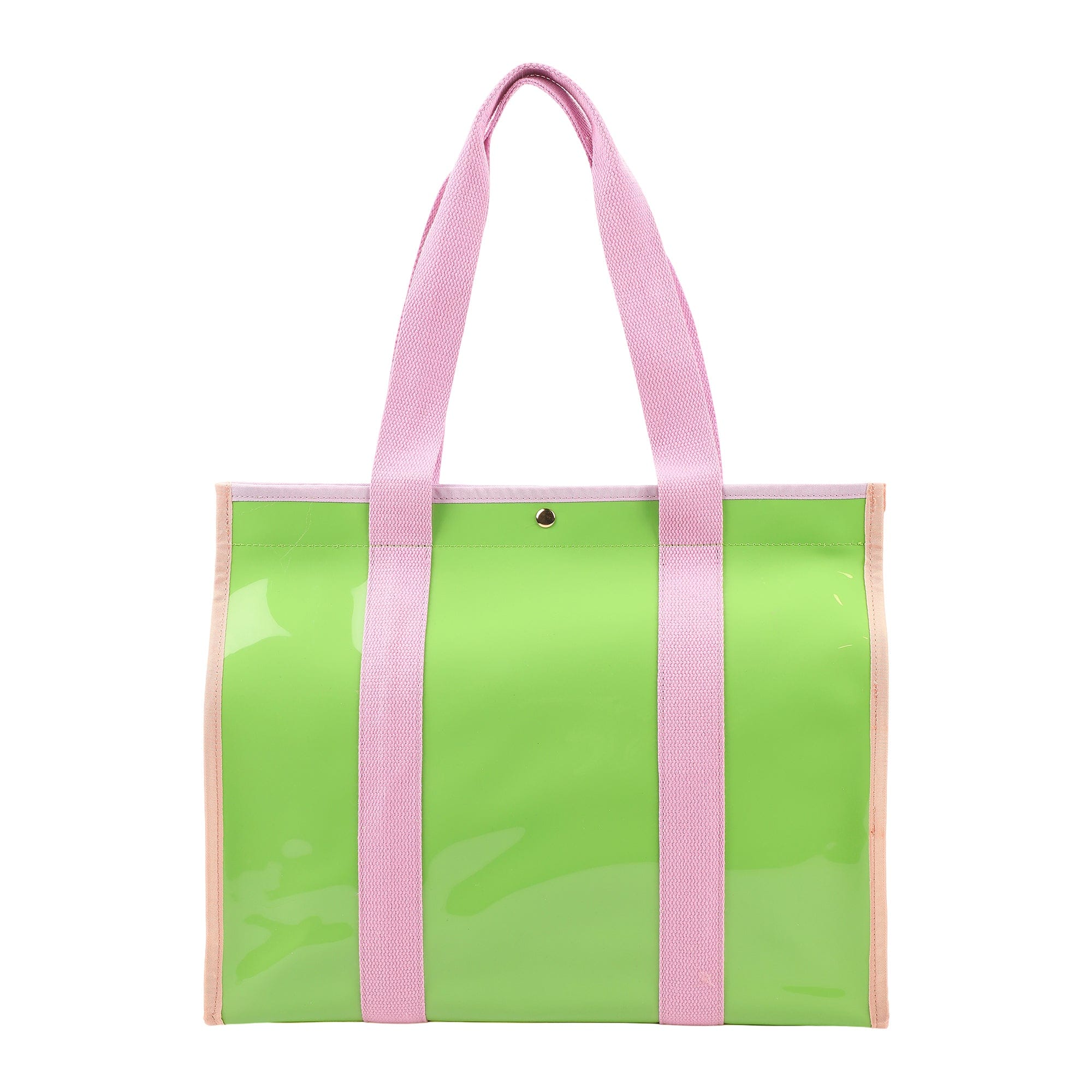 Color Block Vinyl Tote Bag