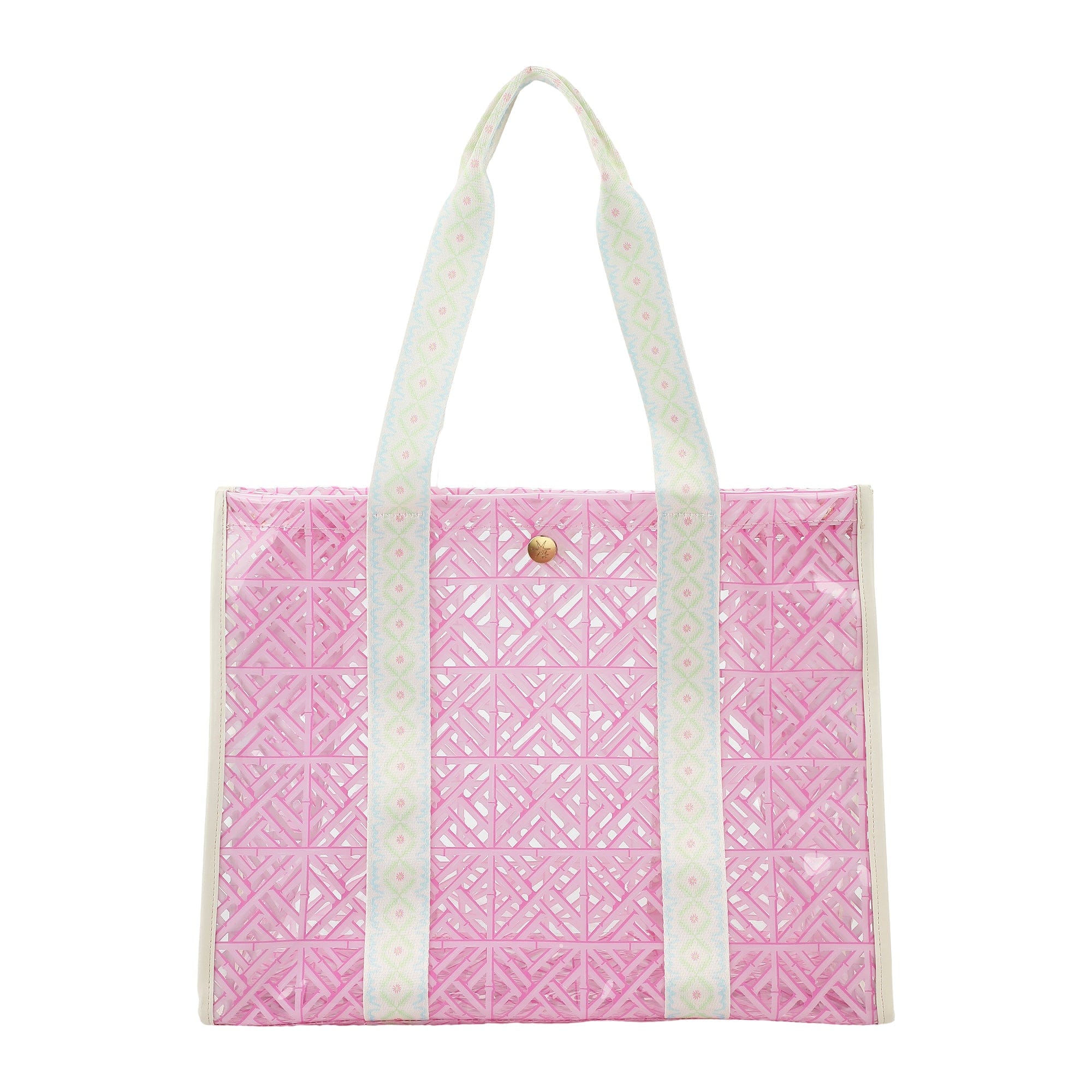 Pink Geo Tile Vinyl Tote