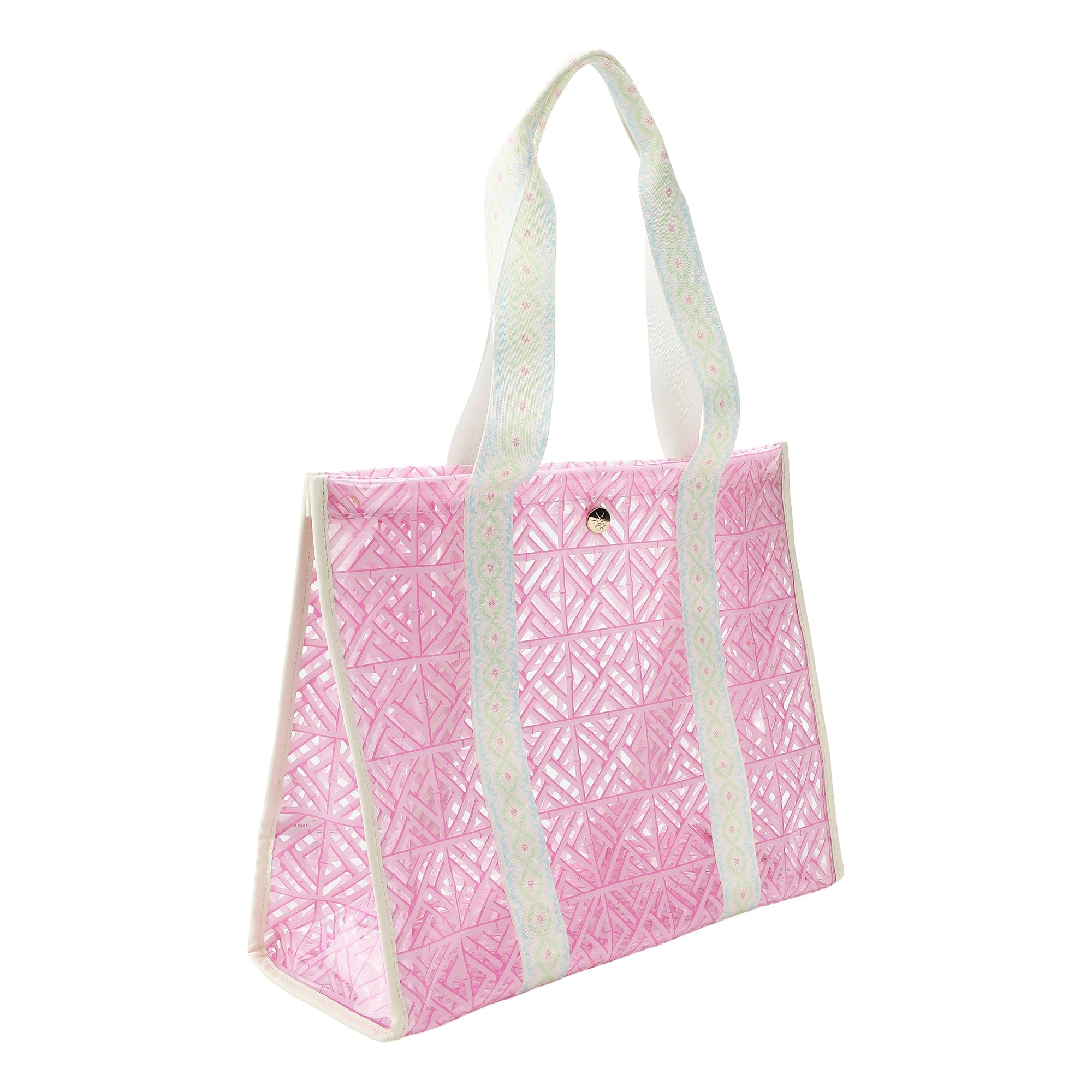 Pink Geo Tile Vinyl Tote