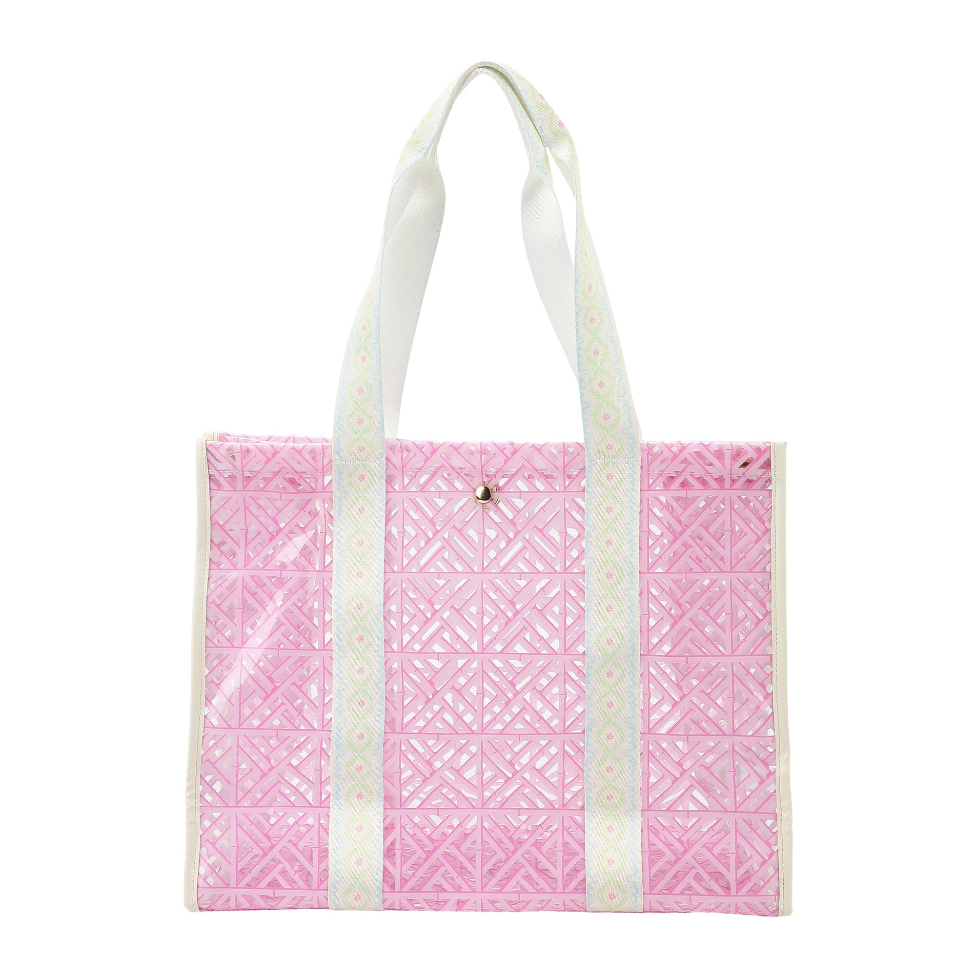 Pink Geo Tile Vinyl Tote