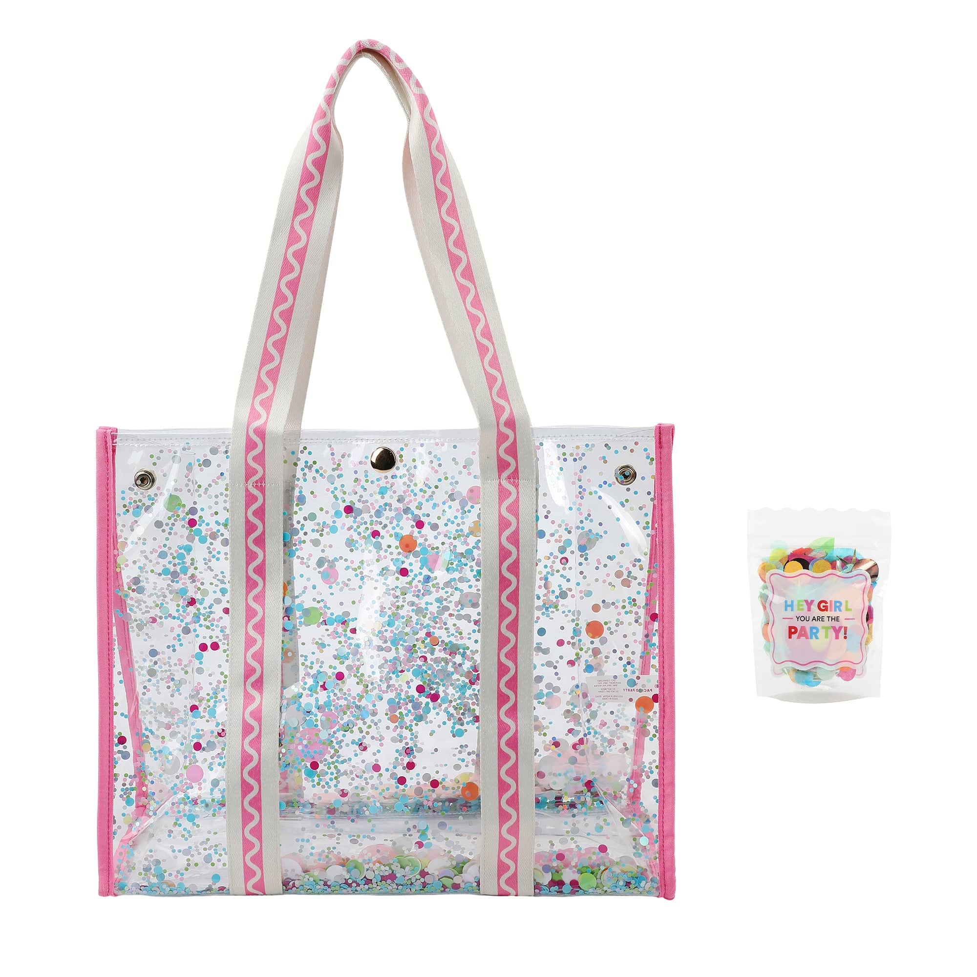 Confetti Clear Vinyl Tote Bag