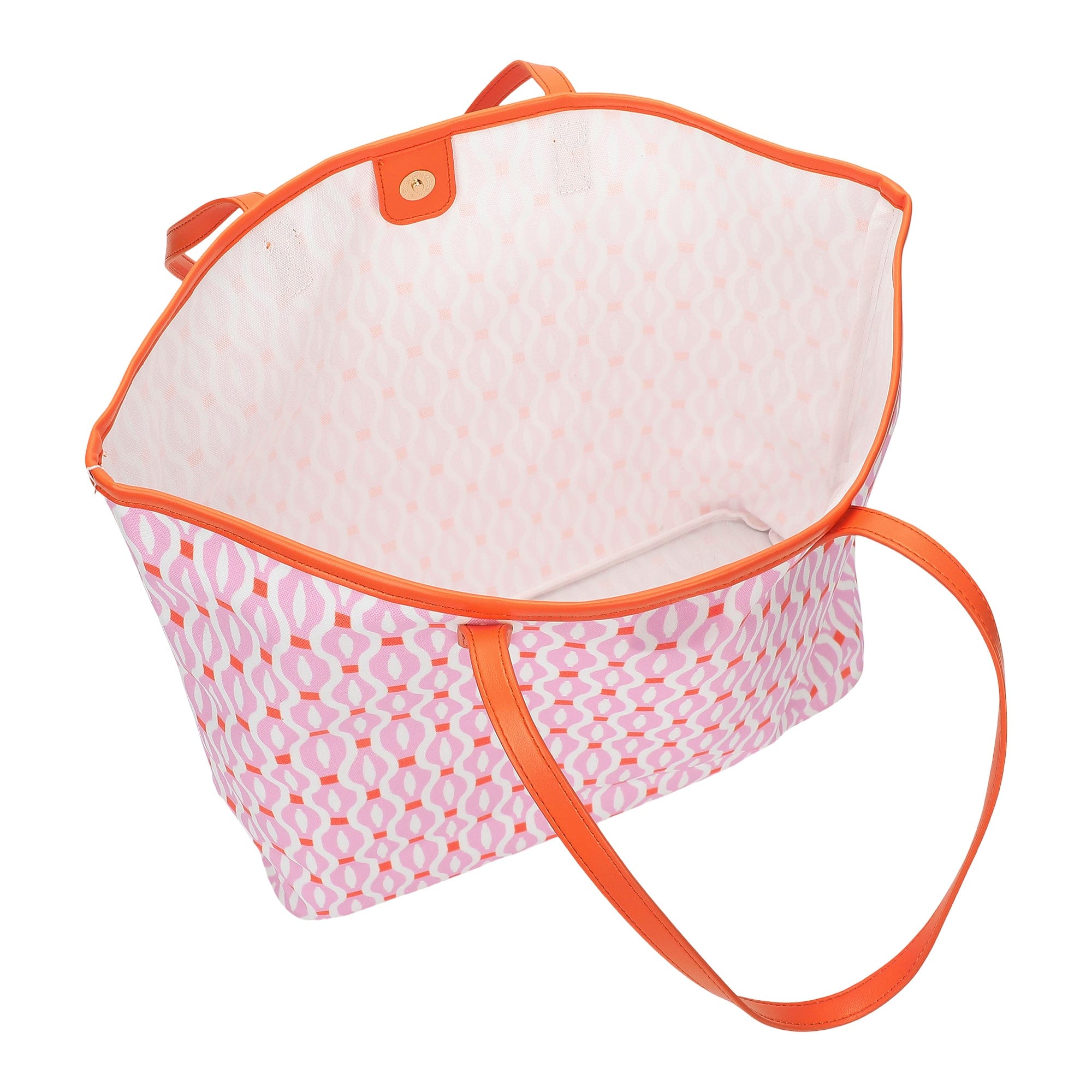 Geo Chic Oversized Tote with Wallet