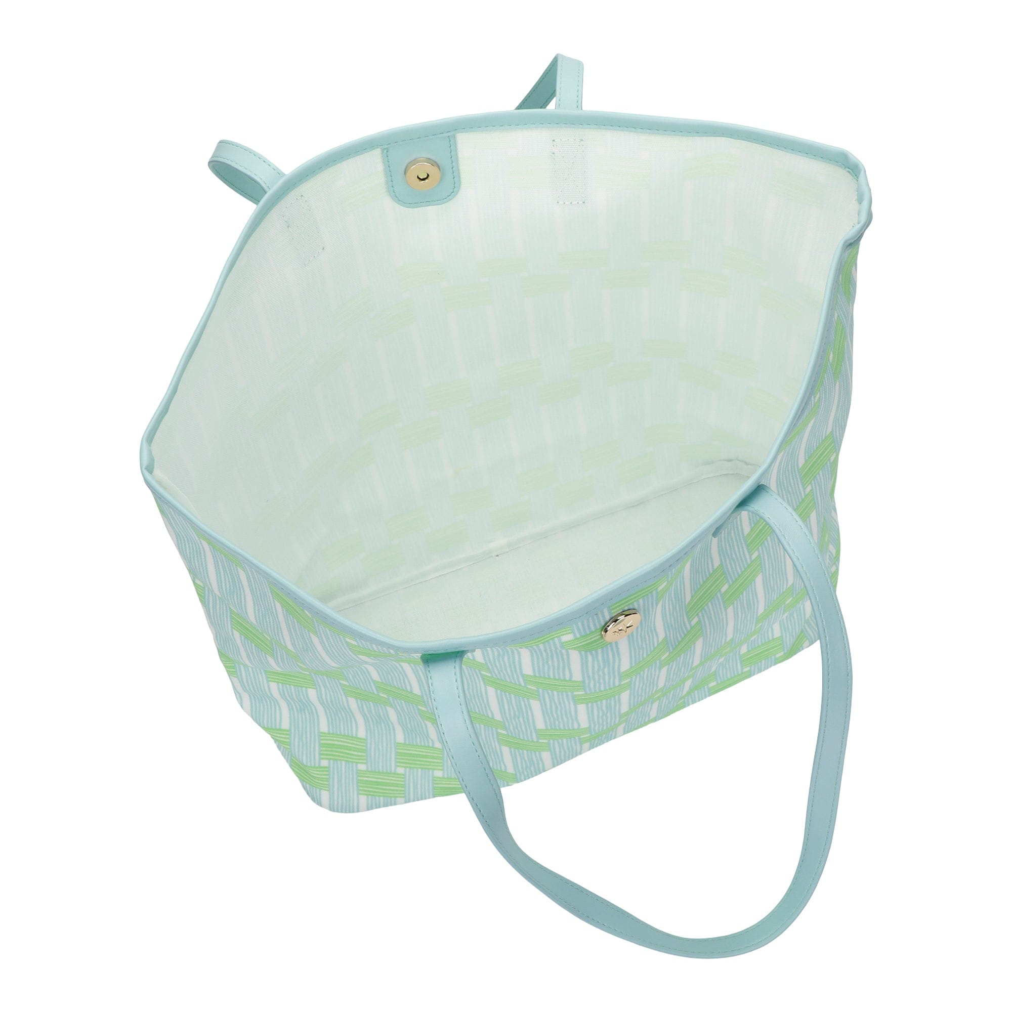 Blue Latice Oversized Tote with Wallet