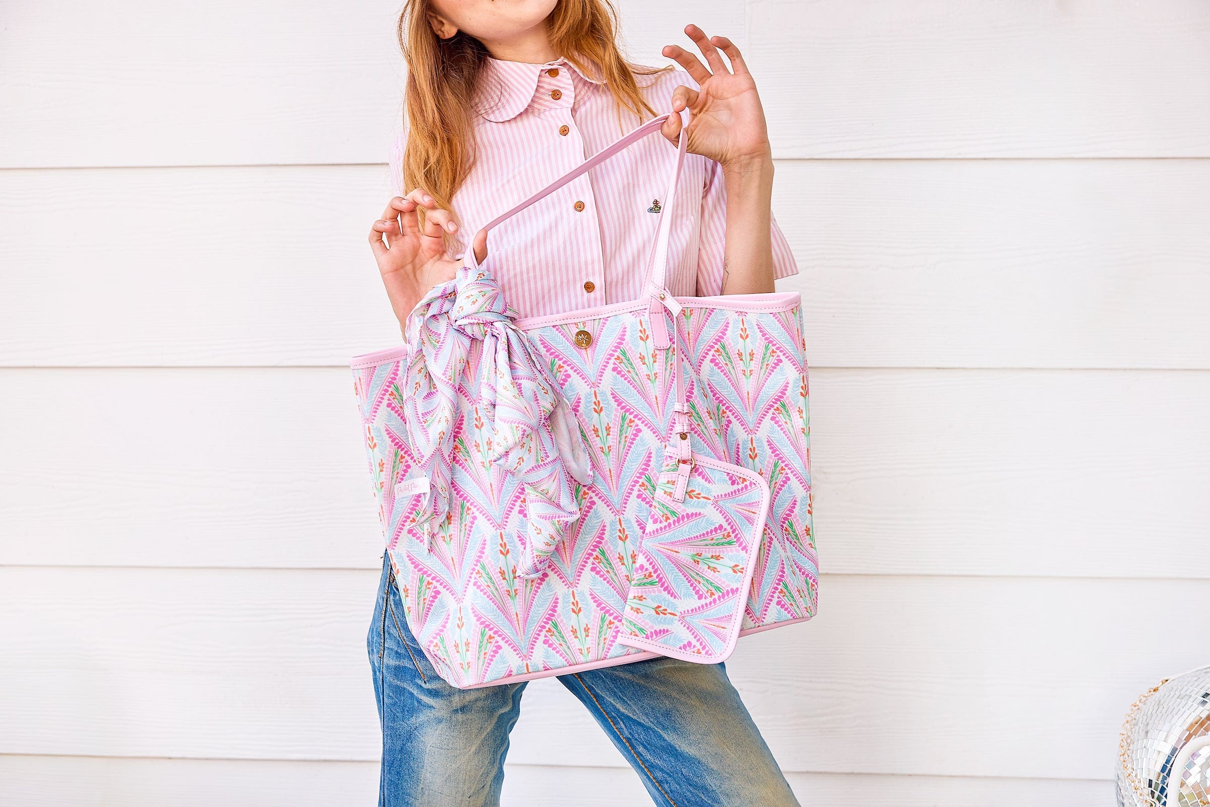 Petals & Plumes Oversized Tote with Wallet