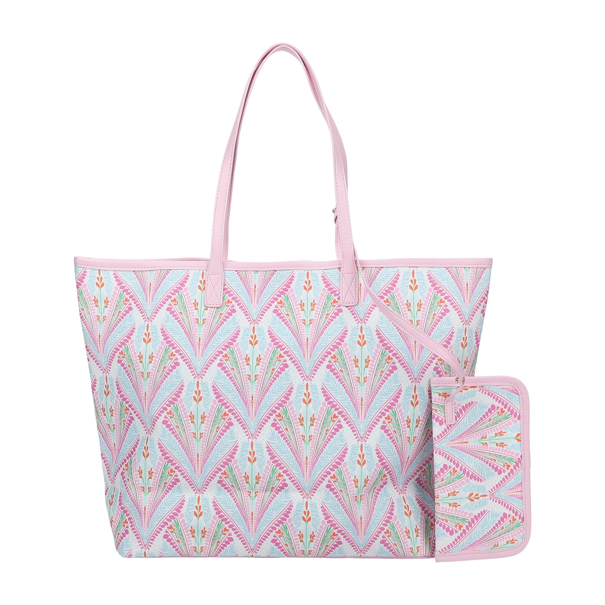 Petals & Plumes Oversized Tote with Wallet