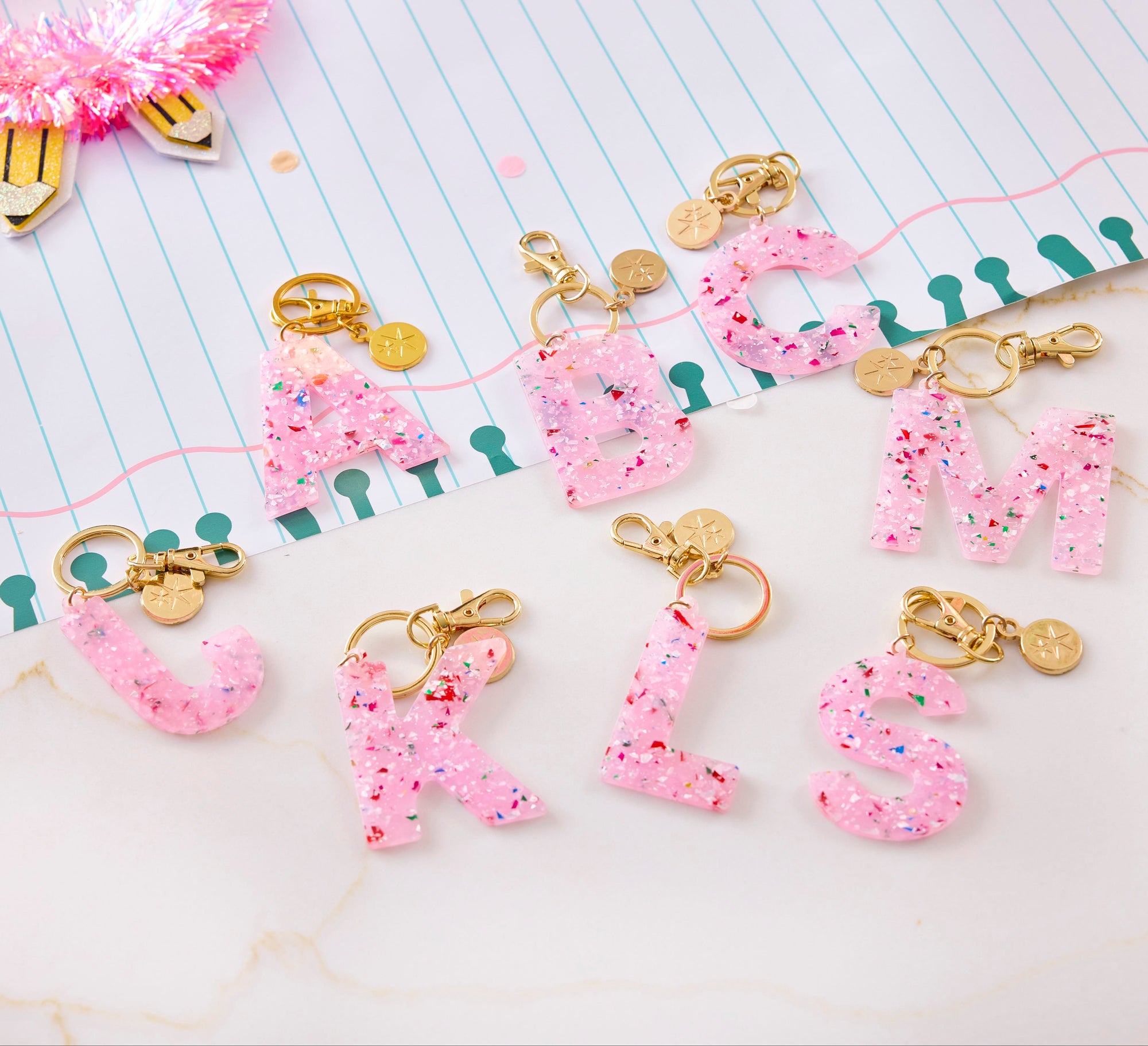 Monogram Letter Bag Charms (A, B, C, J, K, L, M, S)
