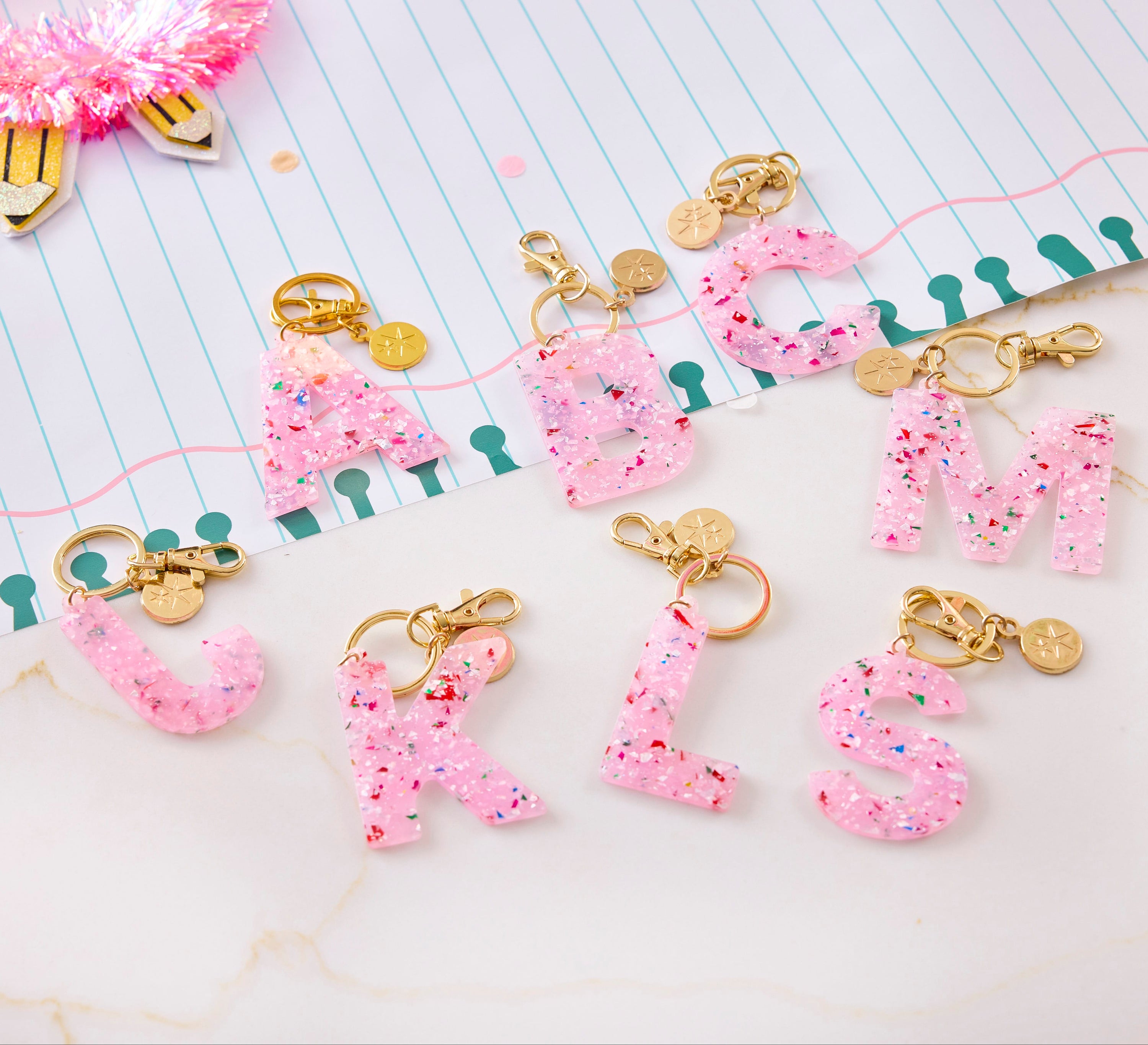 Monogram Letter Bag Charms (A, B, C, J, K, L, M, S)