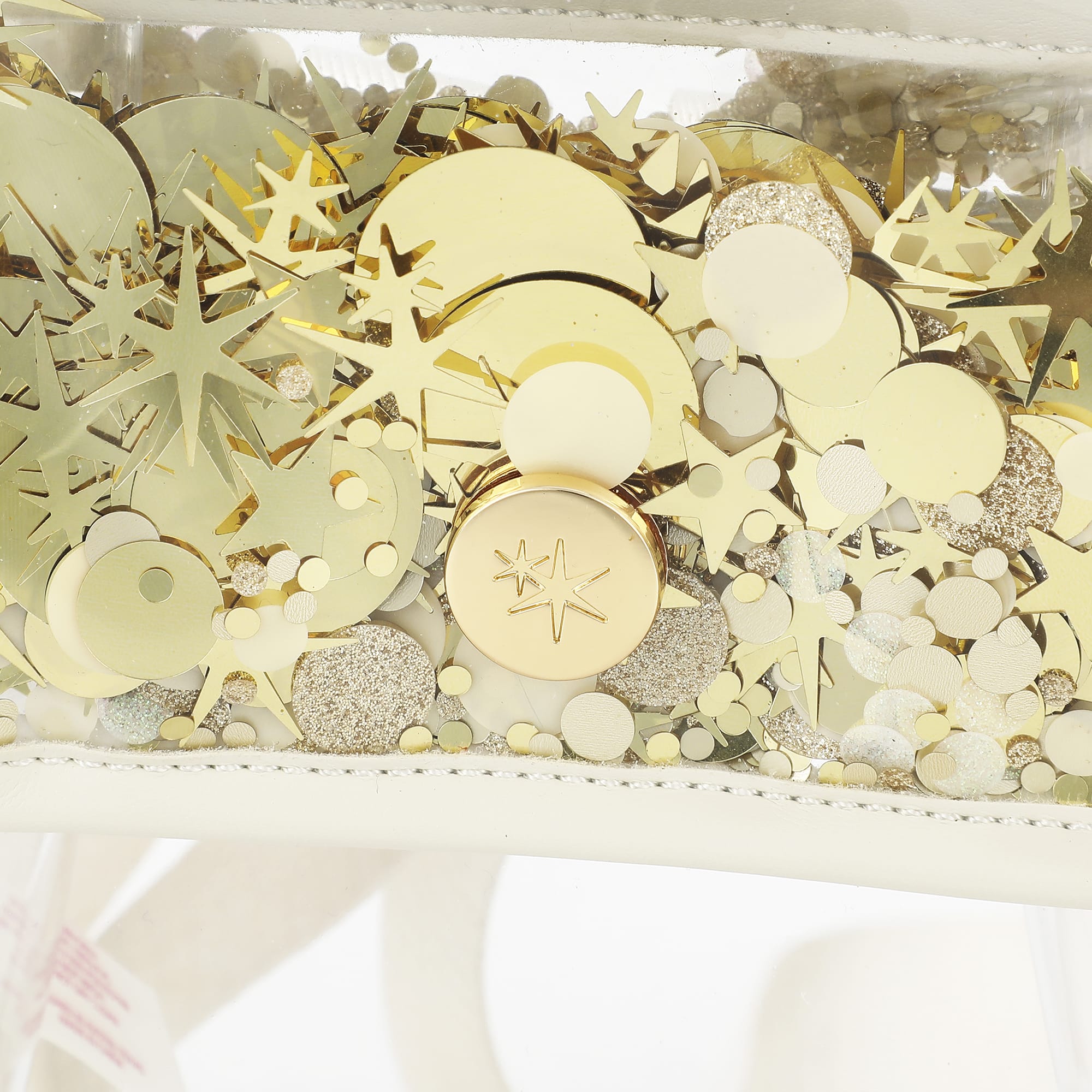 Confetti Glam Clear Mini Backpack with Gold Confetti