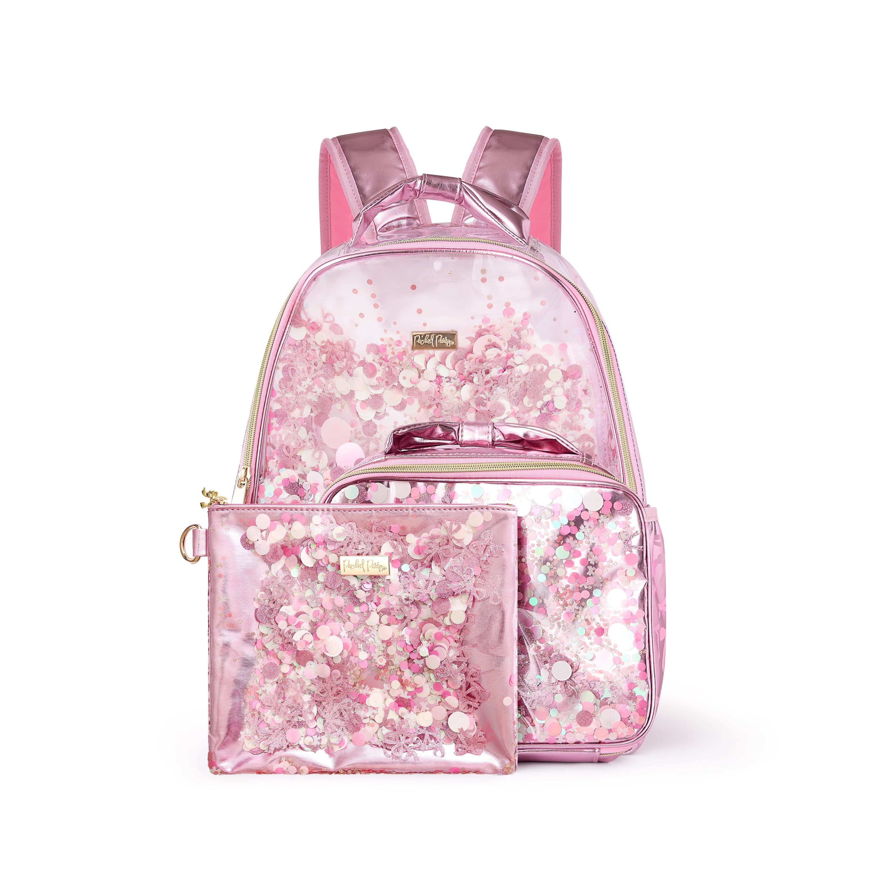 Pink Bow Confetti Everything Pouch