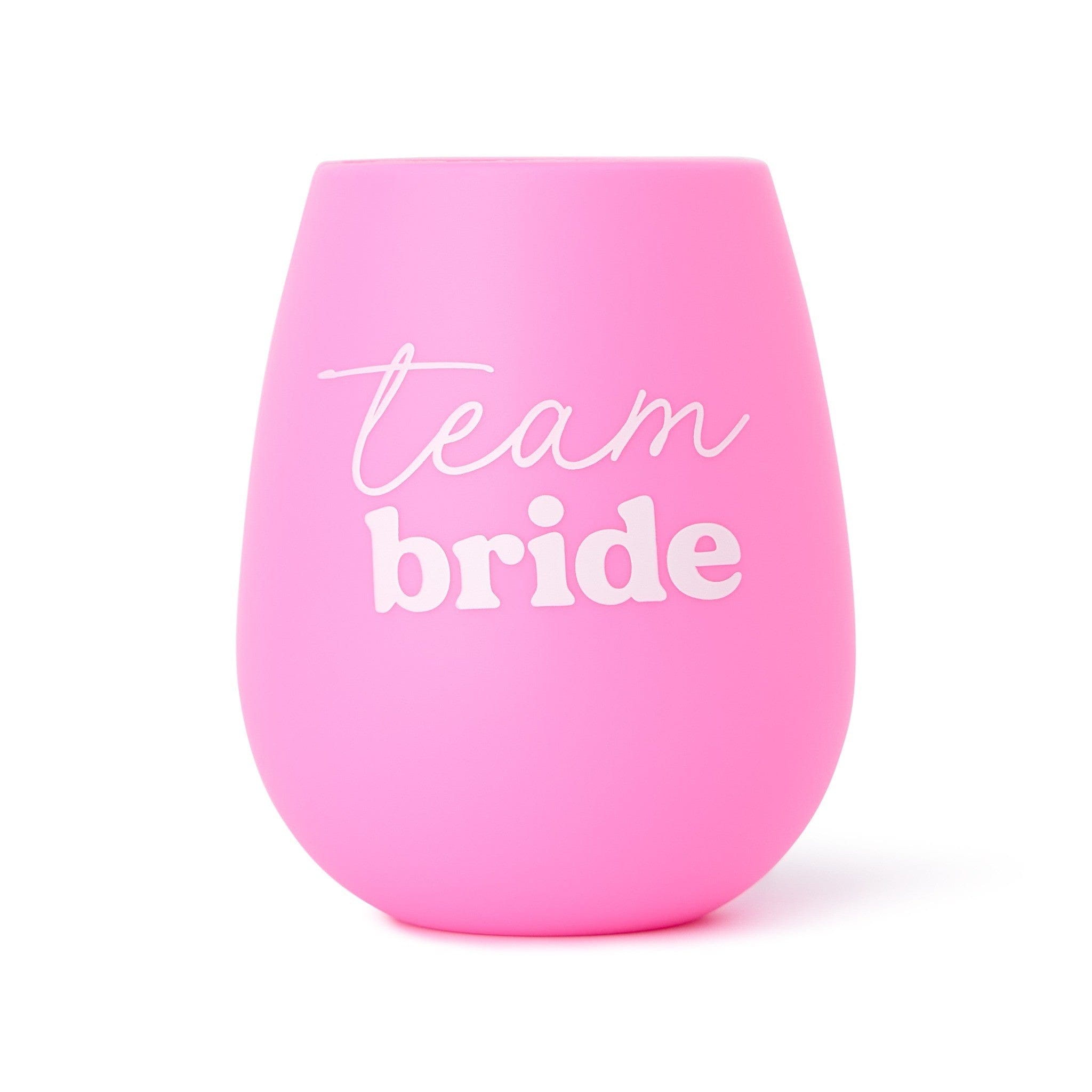 I Do Crew Bride and Team Bride Stemless Silicone Wine Glass Set (5ct)