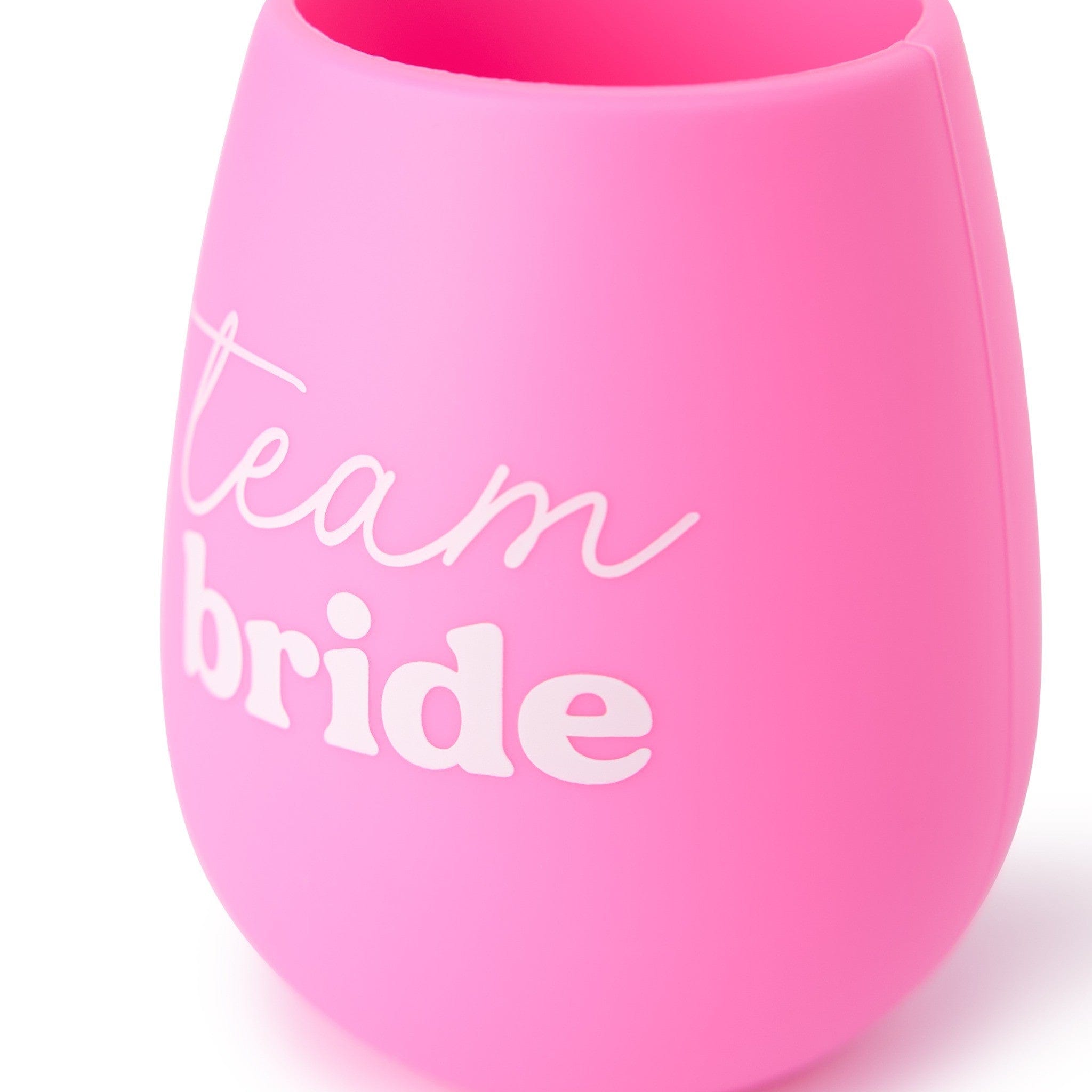 I Do Crew Bride and Team Bride Stemless Silicone Wine Glass Set (5ct)