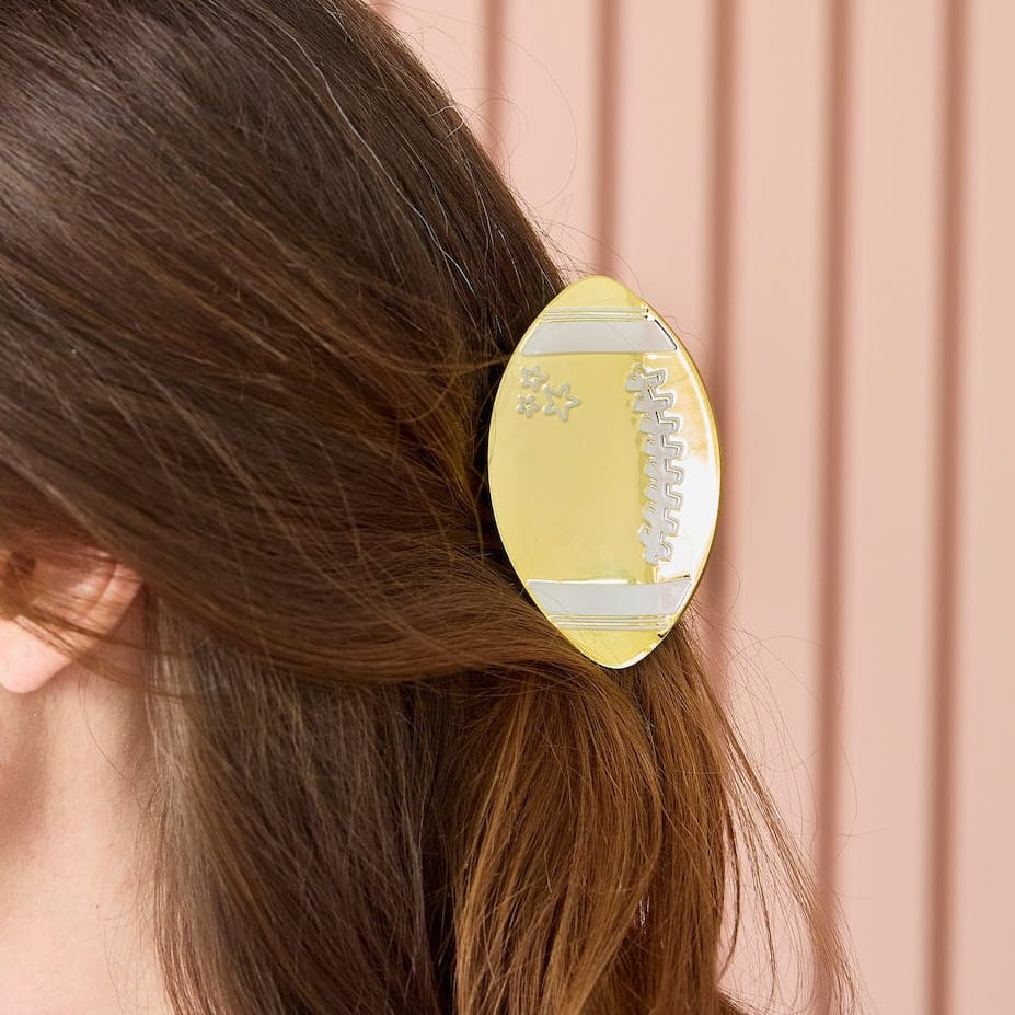 "Go for the Gold" Football Hair Claw Clip