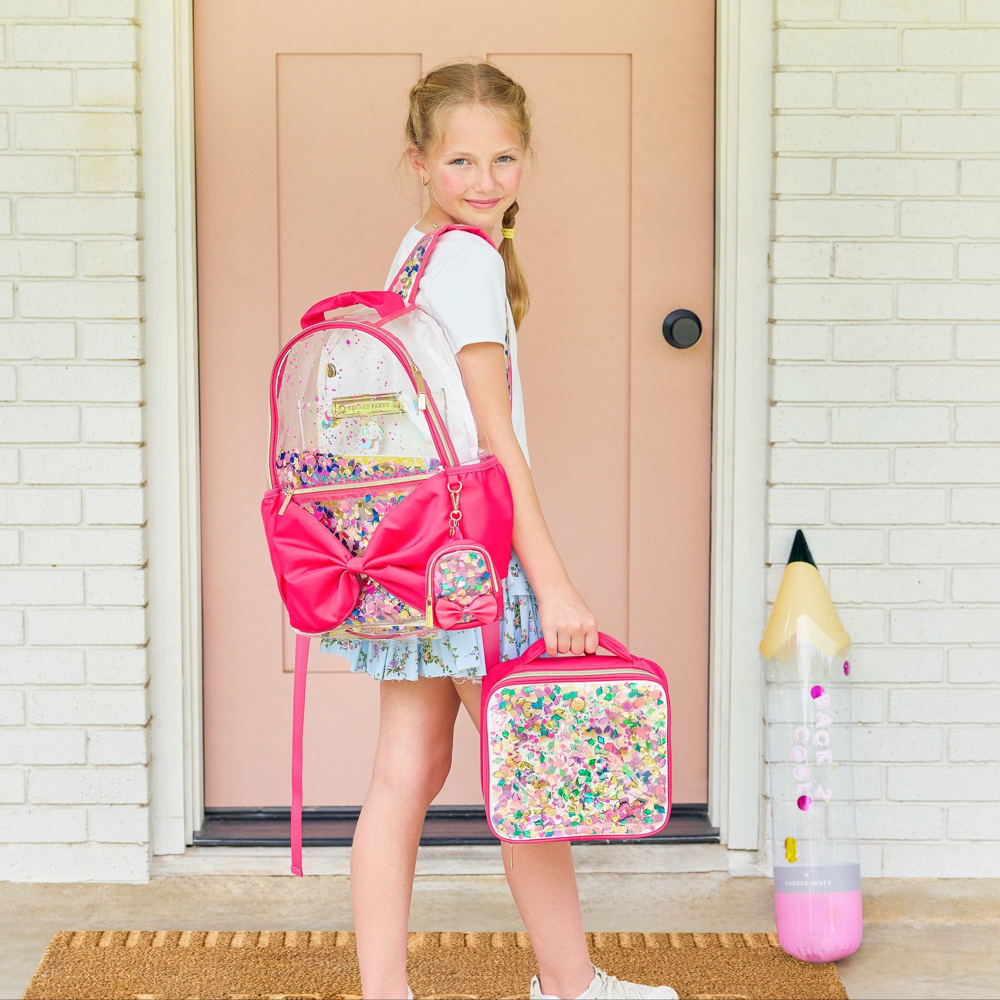 Bow & Jewel Confetti Clear Backpack