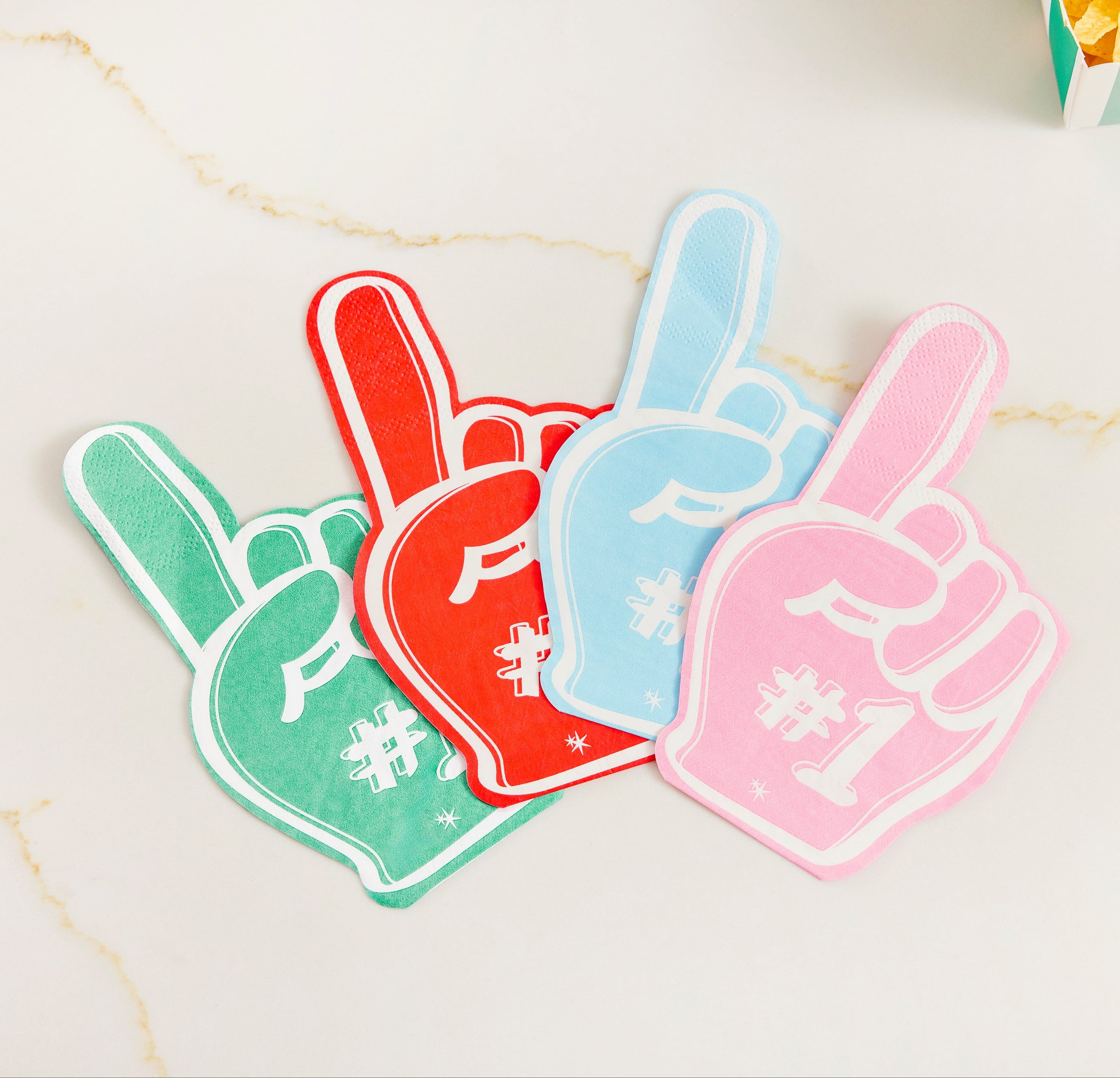 Foam Finger Multicolor Cocktail Napkins (20 Ct)