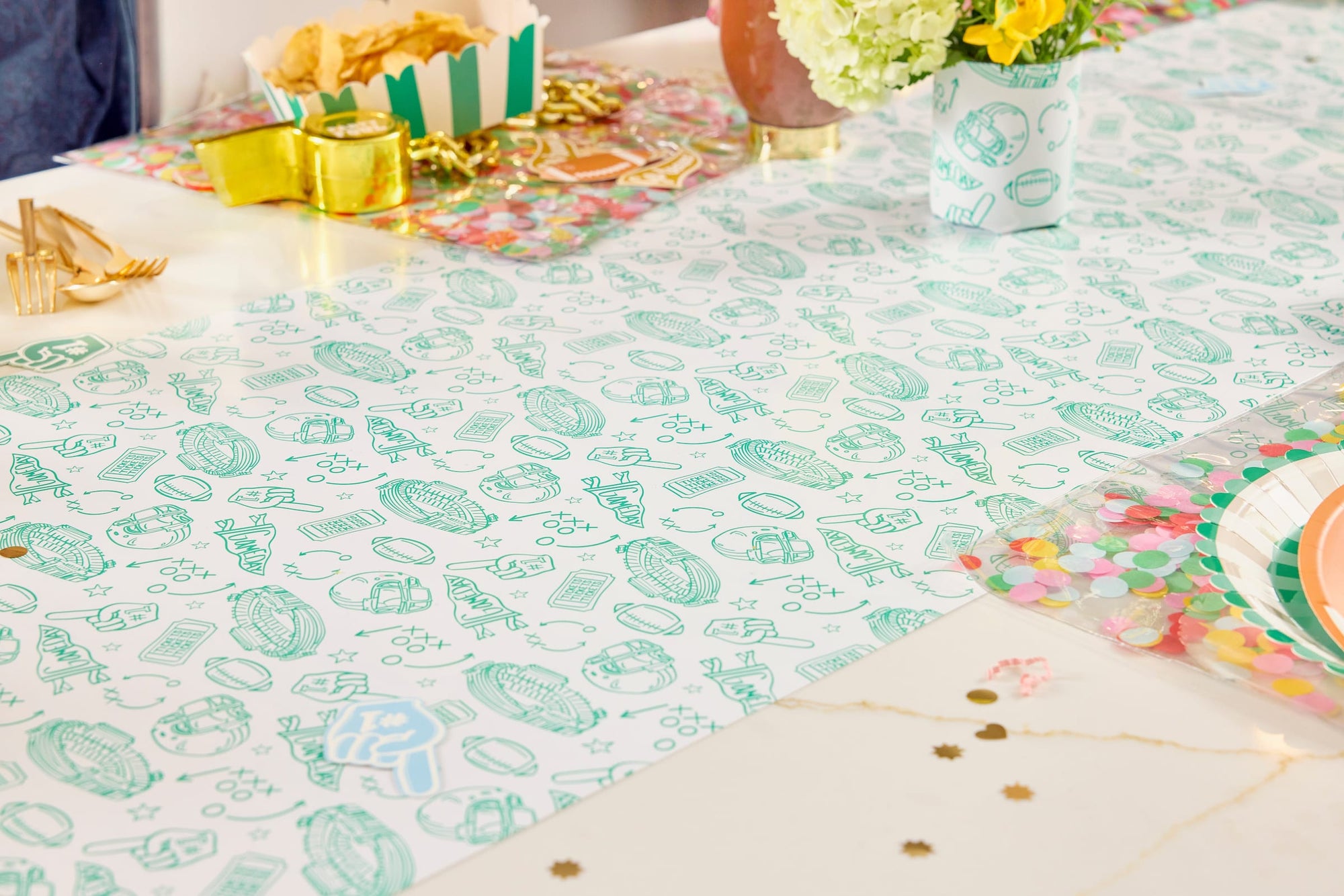 "Game Day Goals" Paper Table Runner (25 ft, cut to fit)