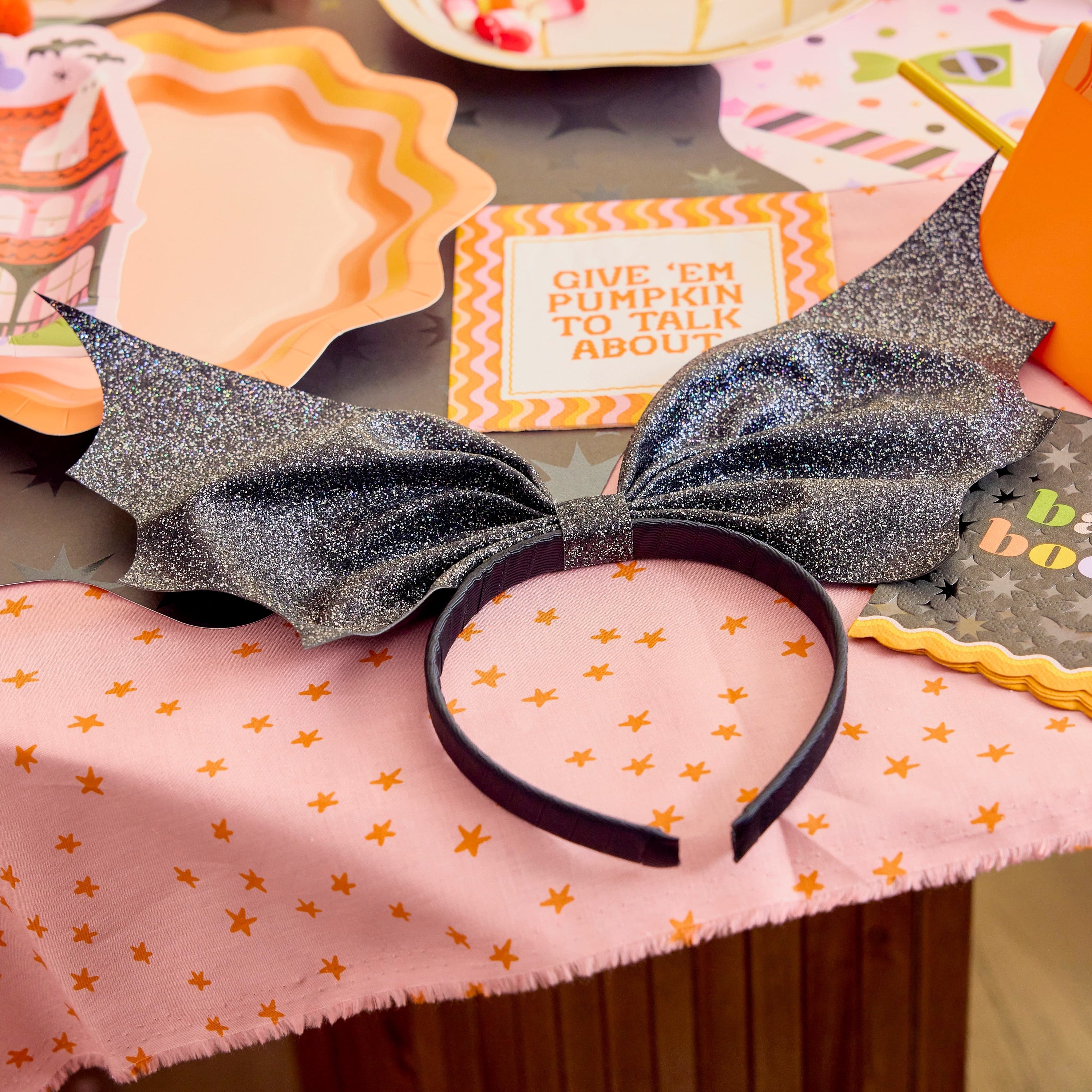 Glitter Bat Novelty Headband