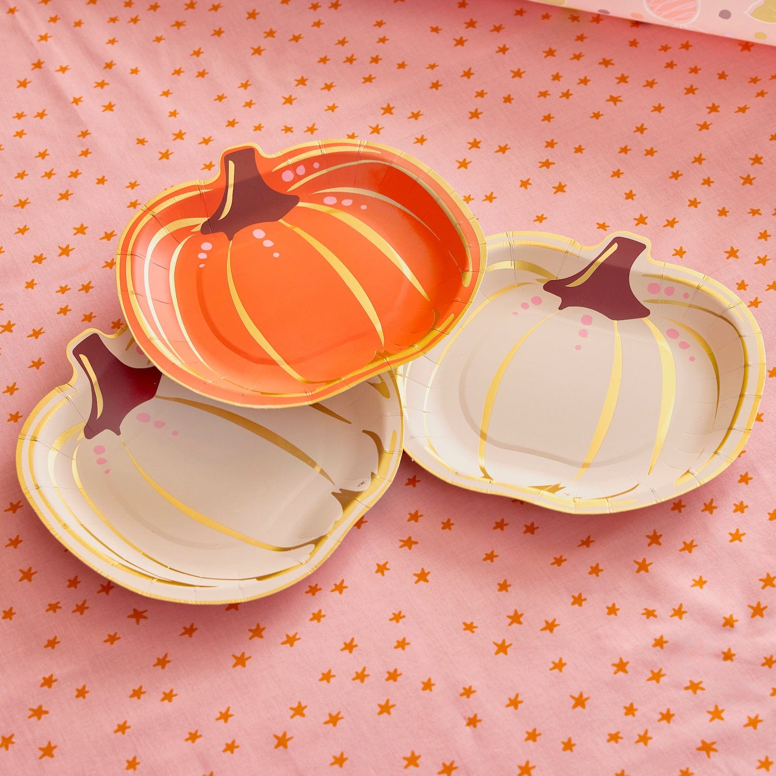 Orange and White Pumpkin Dessert Plates (10ct)