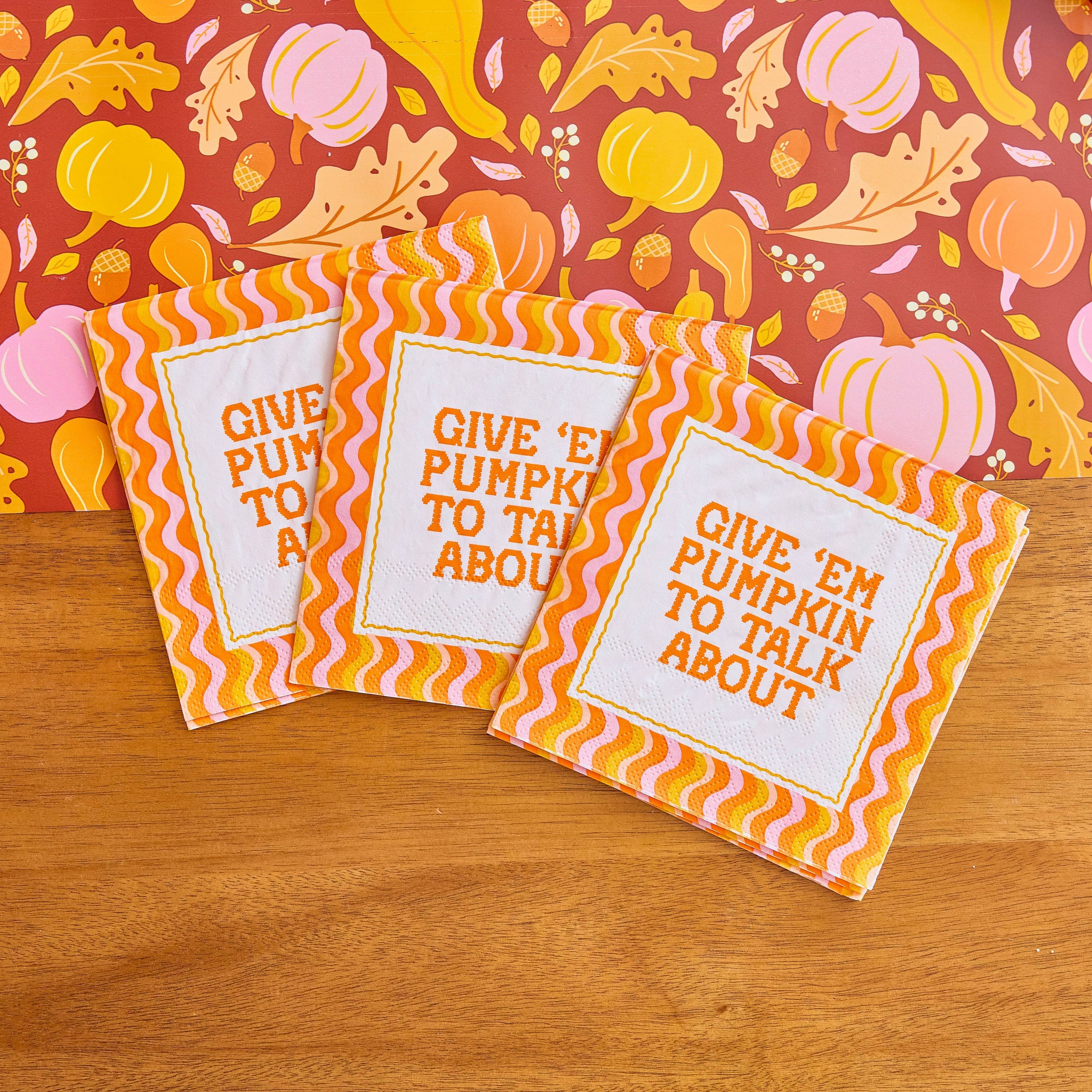 Give 'em Pumpkin Cocktail Napkins (20 ct)