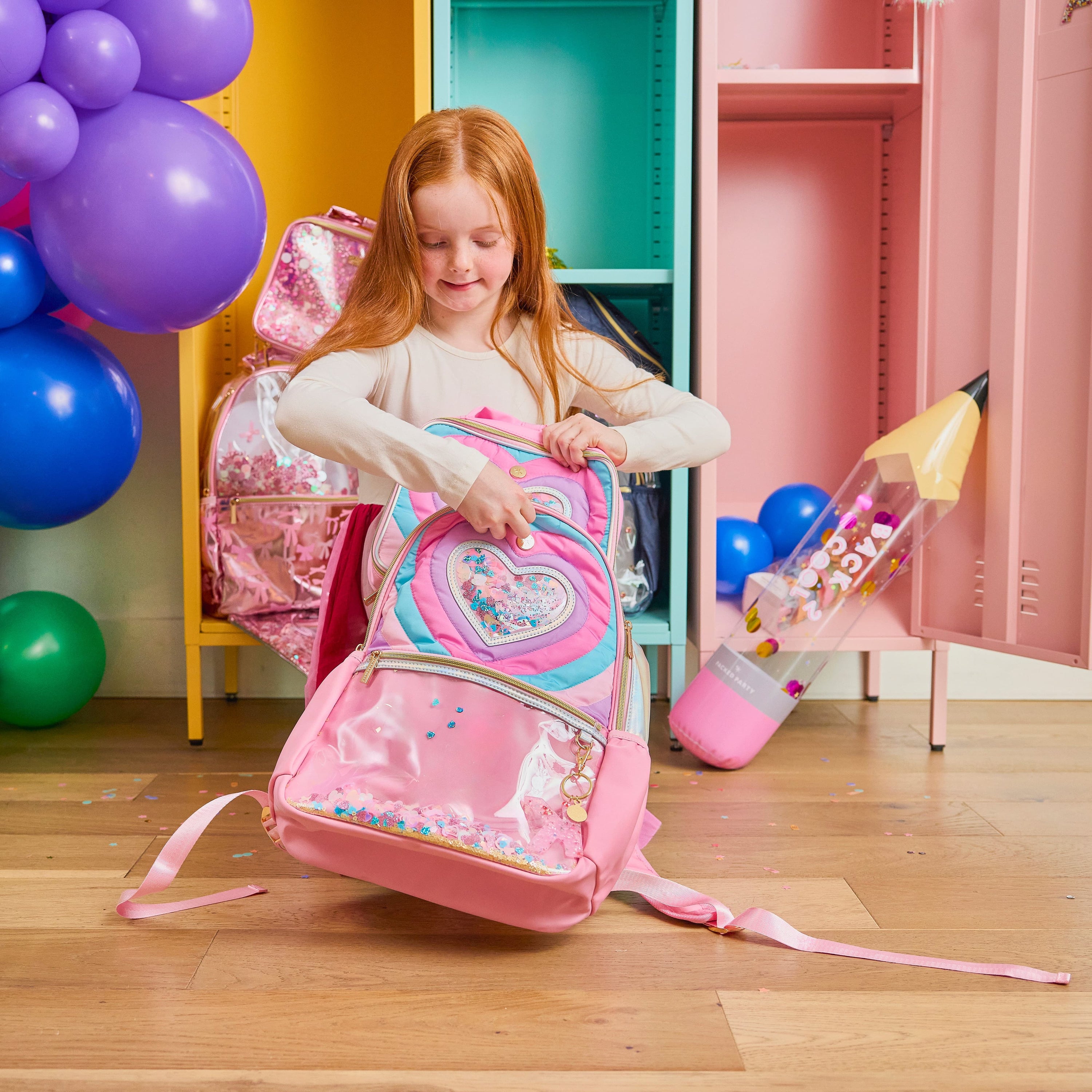 Quilted Confetti Heart Backpack