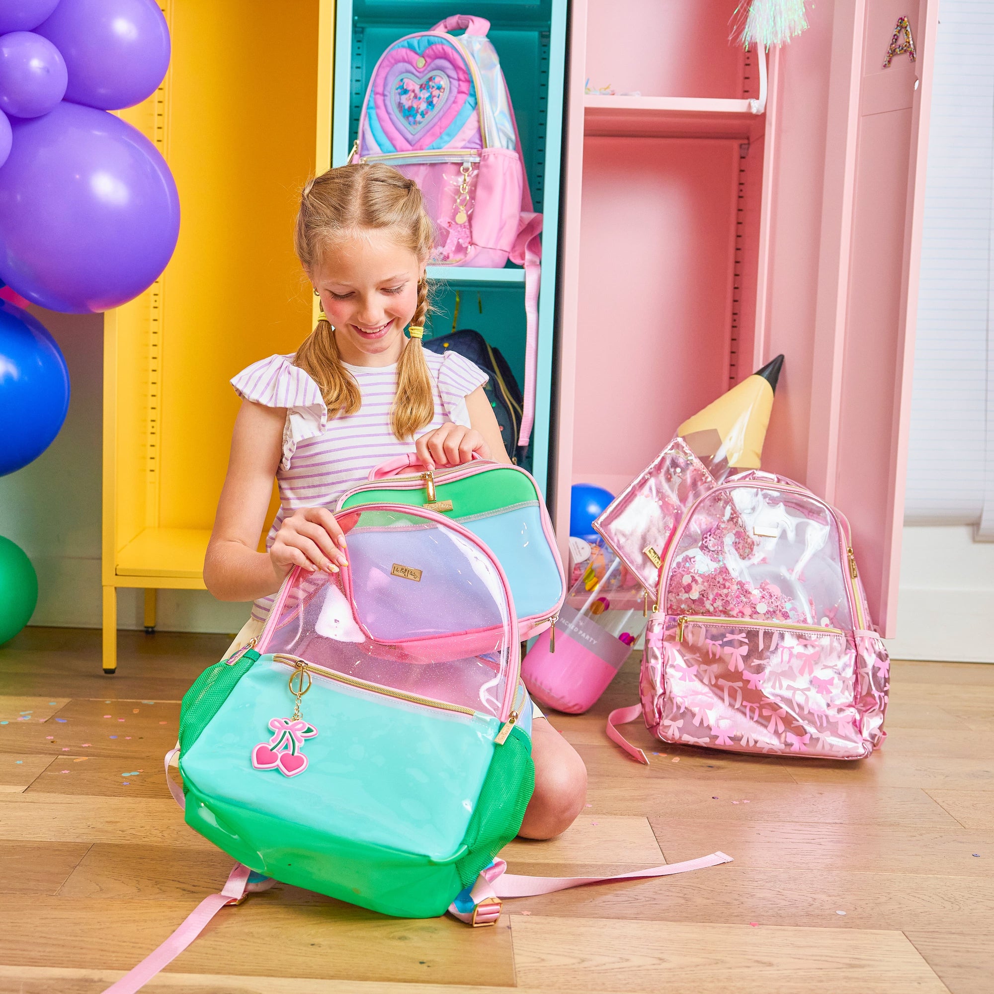 clear mini backpack in store Lila's Backpacks Large zipper main compartment Clear Mini Backpack - Clear
