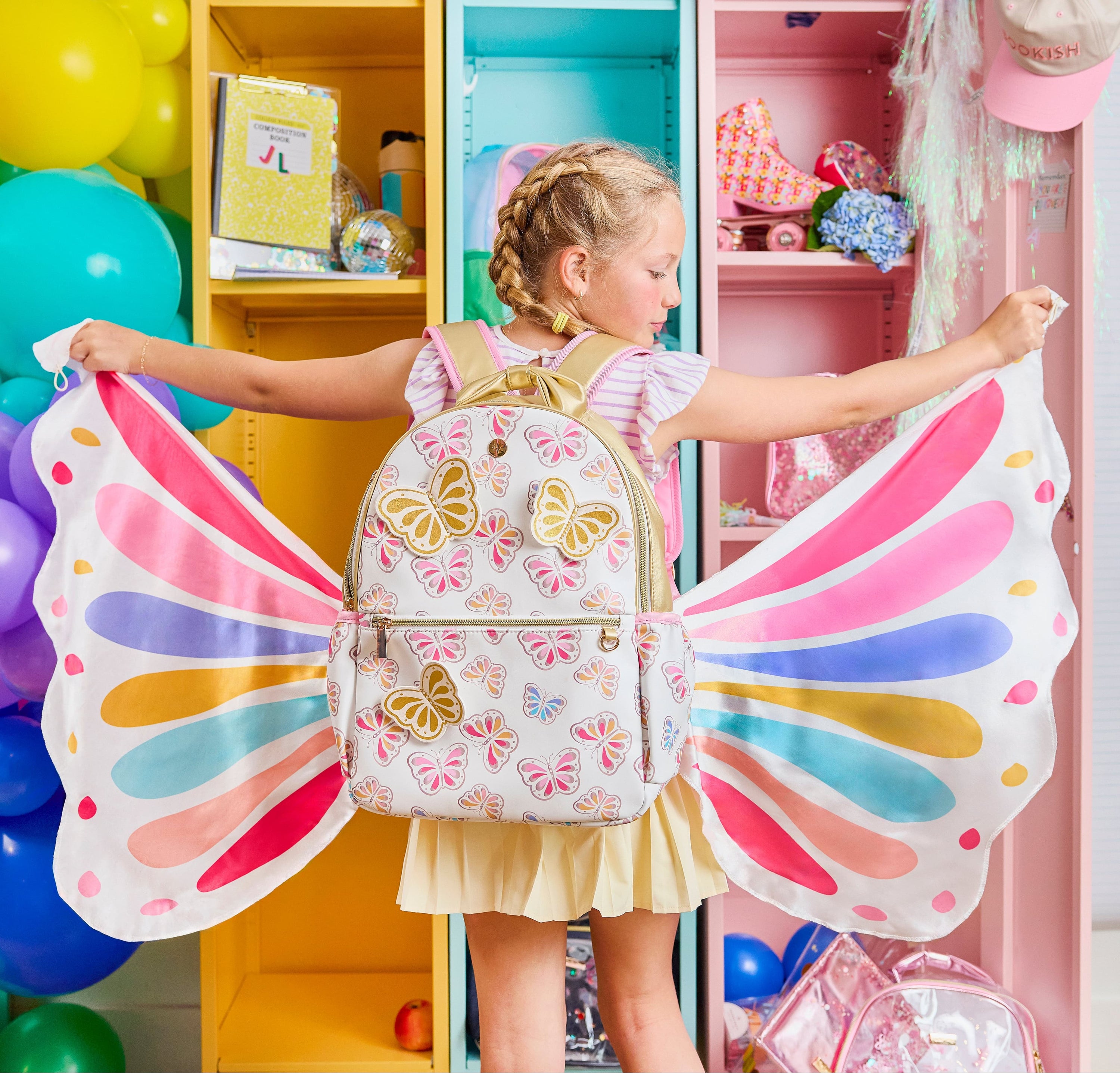 Gold Butterfly Backpack with Tuckaway Wings