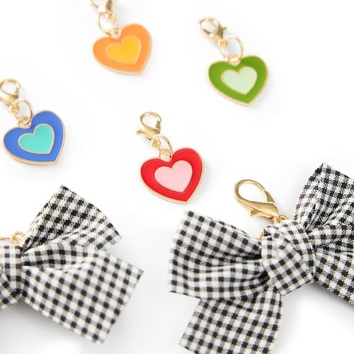 Shoe Charm Set - Plaid Bows & Rainbow Hearts