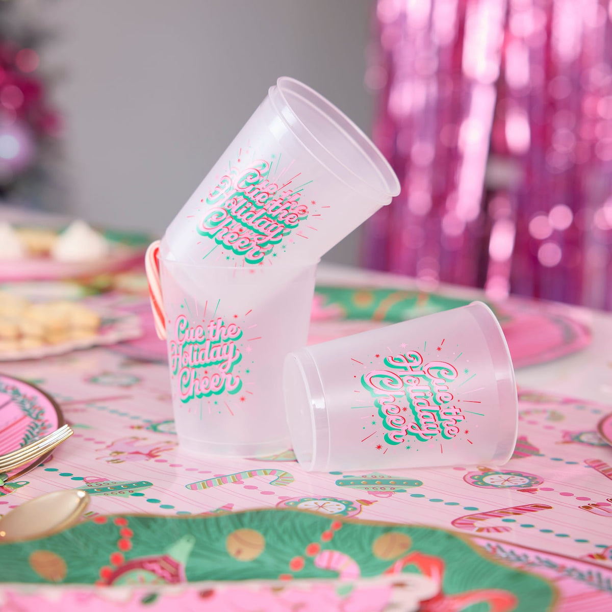 'Cue The Holiday Cheer' Christmas Cupstack (10 ct)