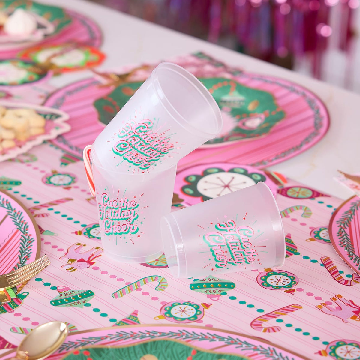 'Cue The Holiday Cheer' Christmas Cupstack (10 ct)