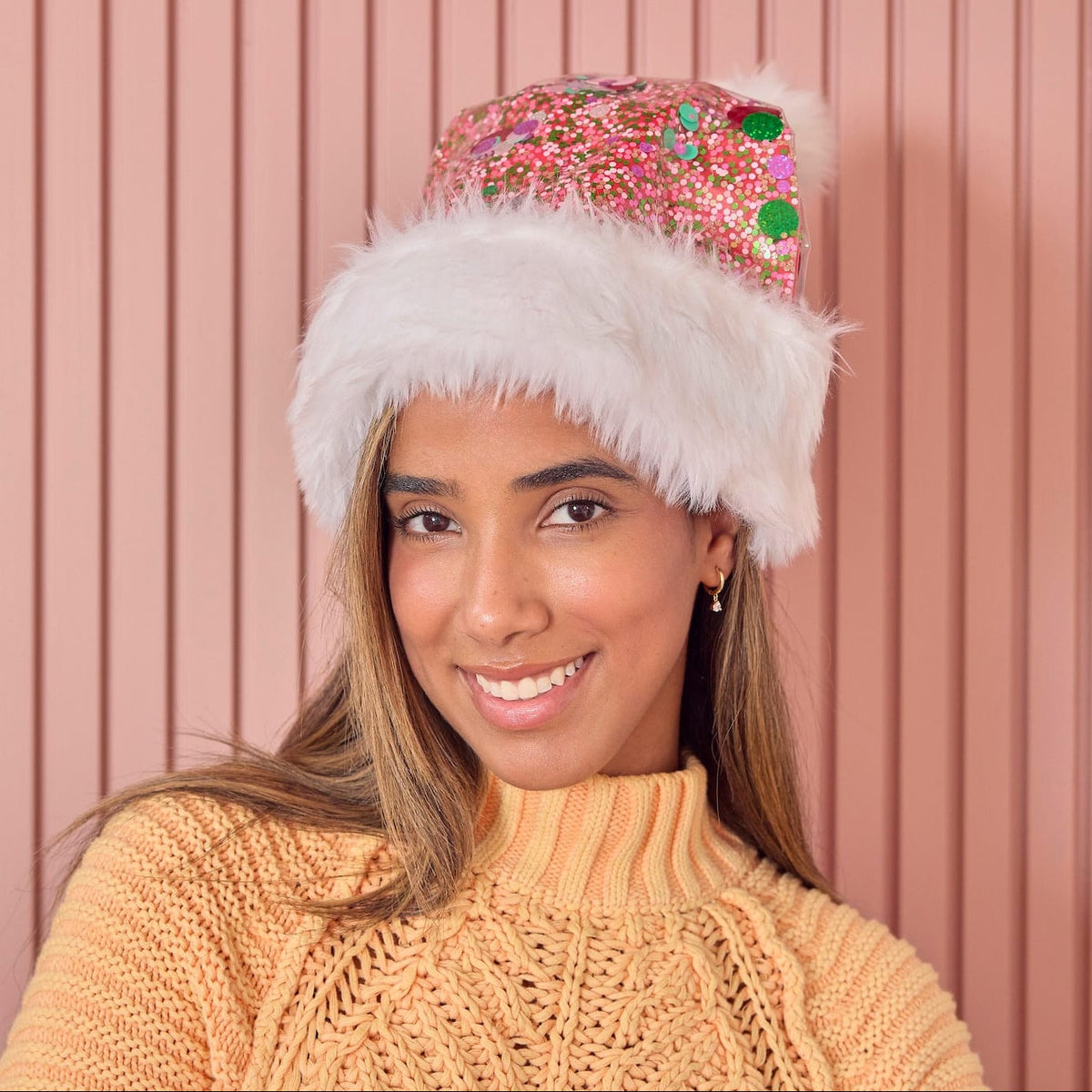 Trapped Confetti Holiday Santa Hat