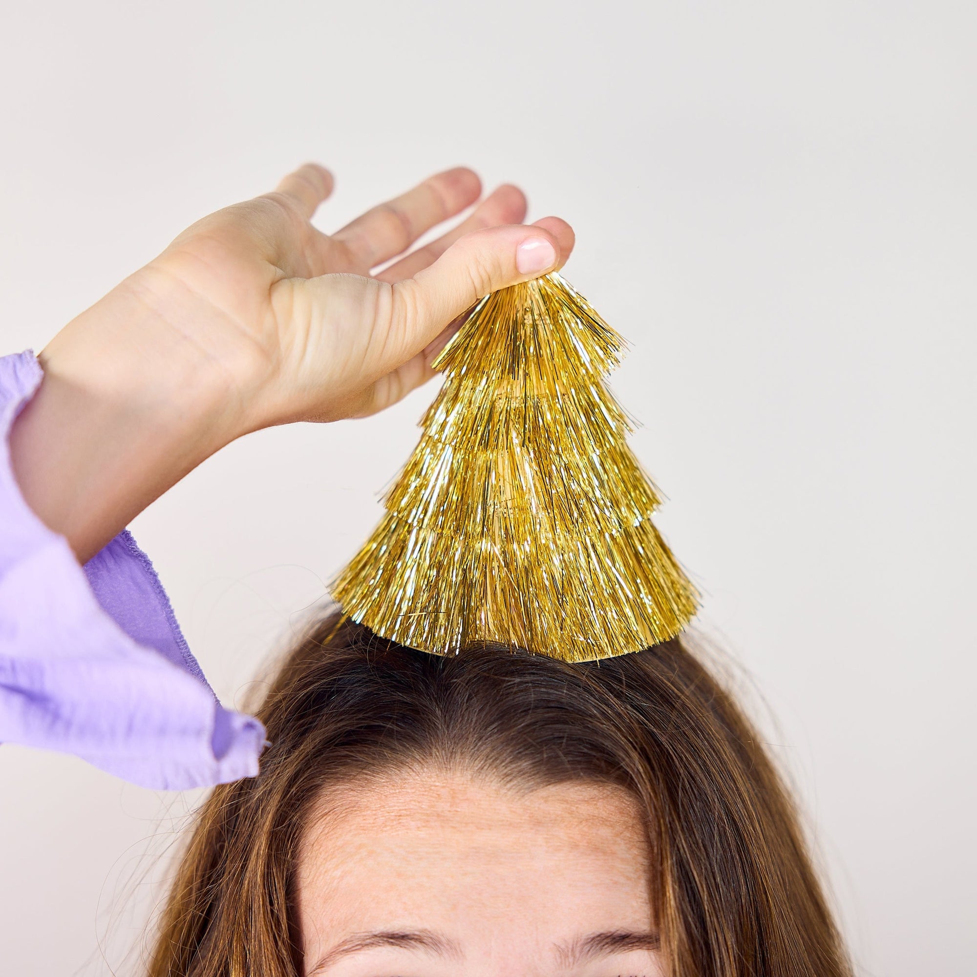 Mini Gold Fringe Party Hats (set of 4)