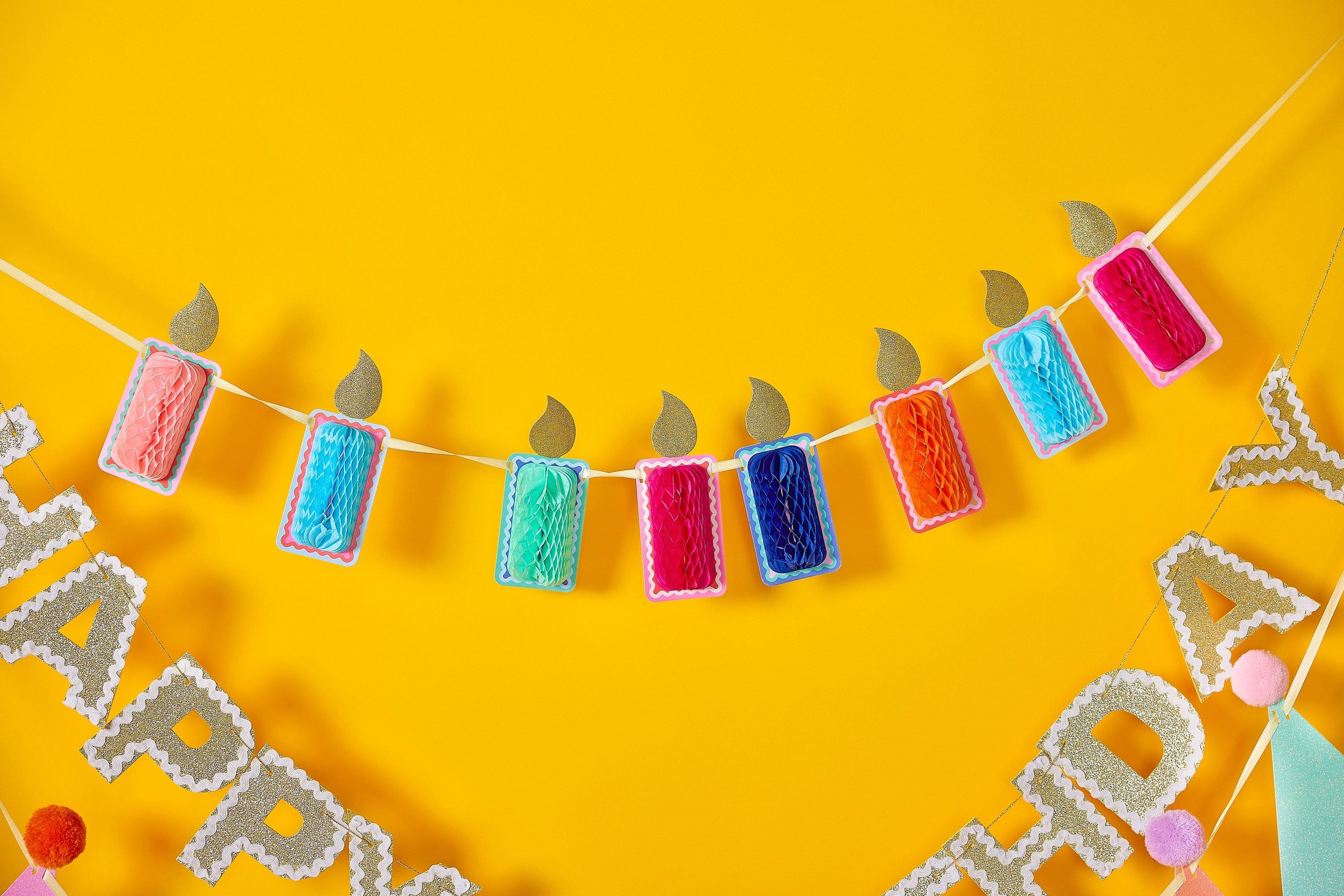 Honeycomb Birthday Candle Banner