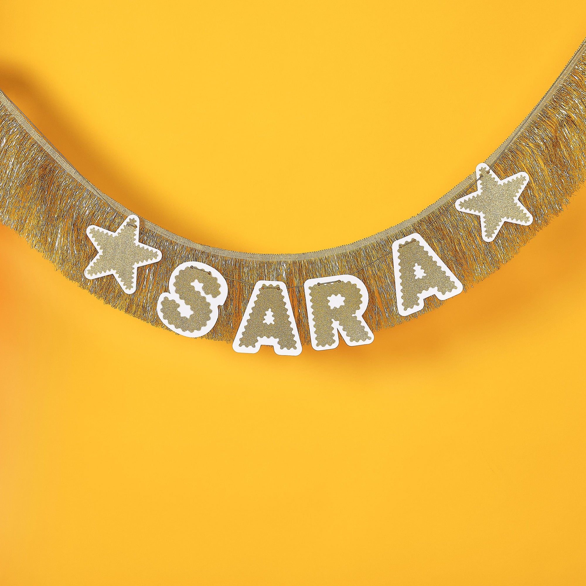 Customizable Gold Fringe Party Banner