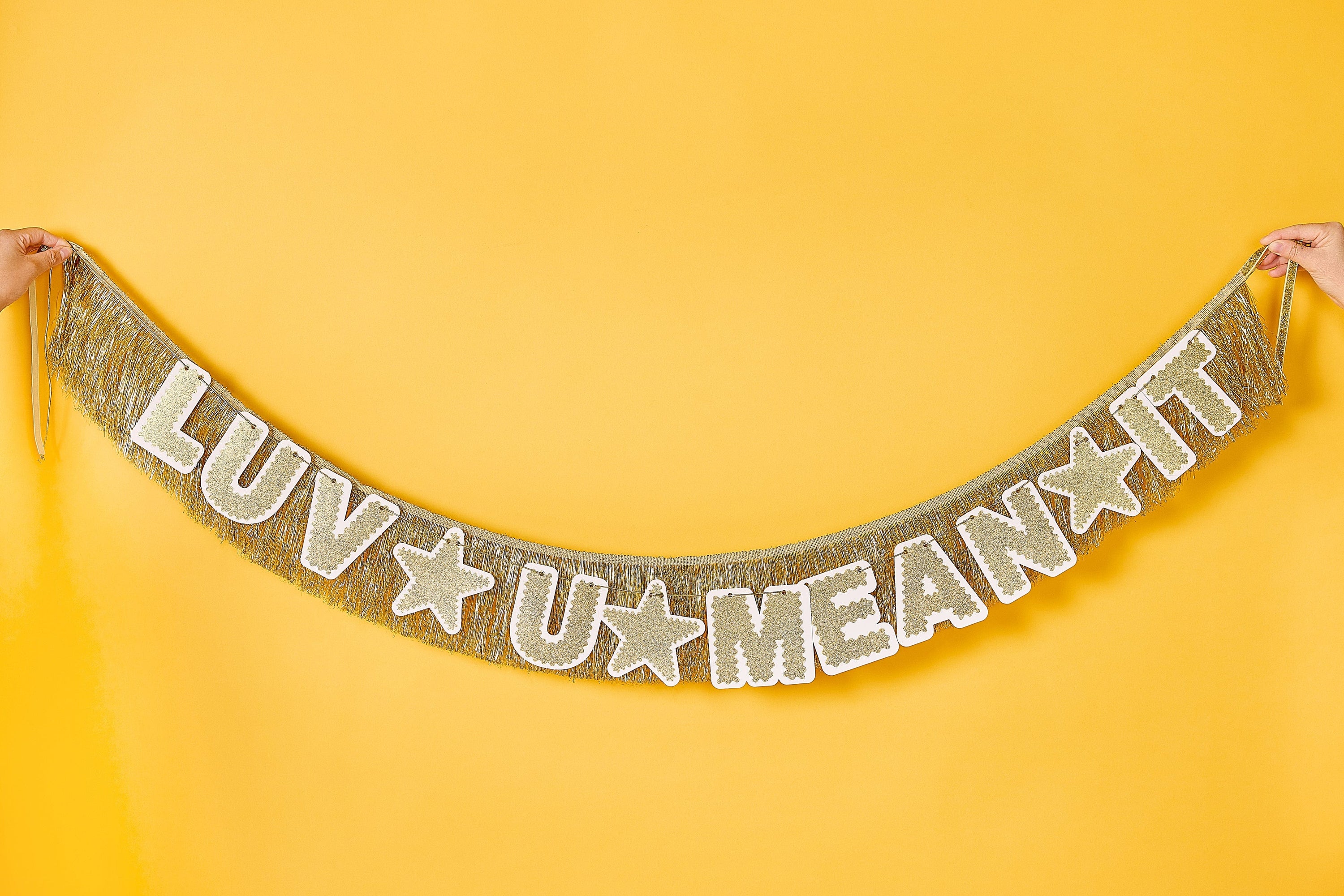 Customizable Gold Fringe Party Banner