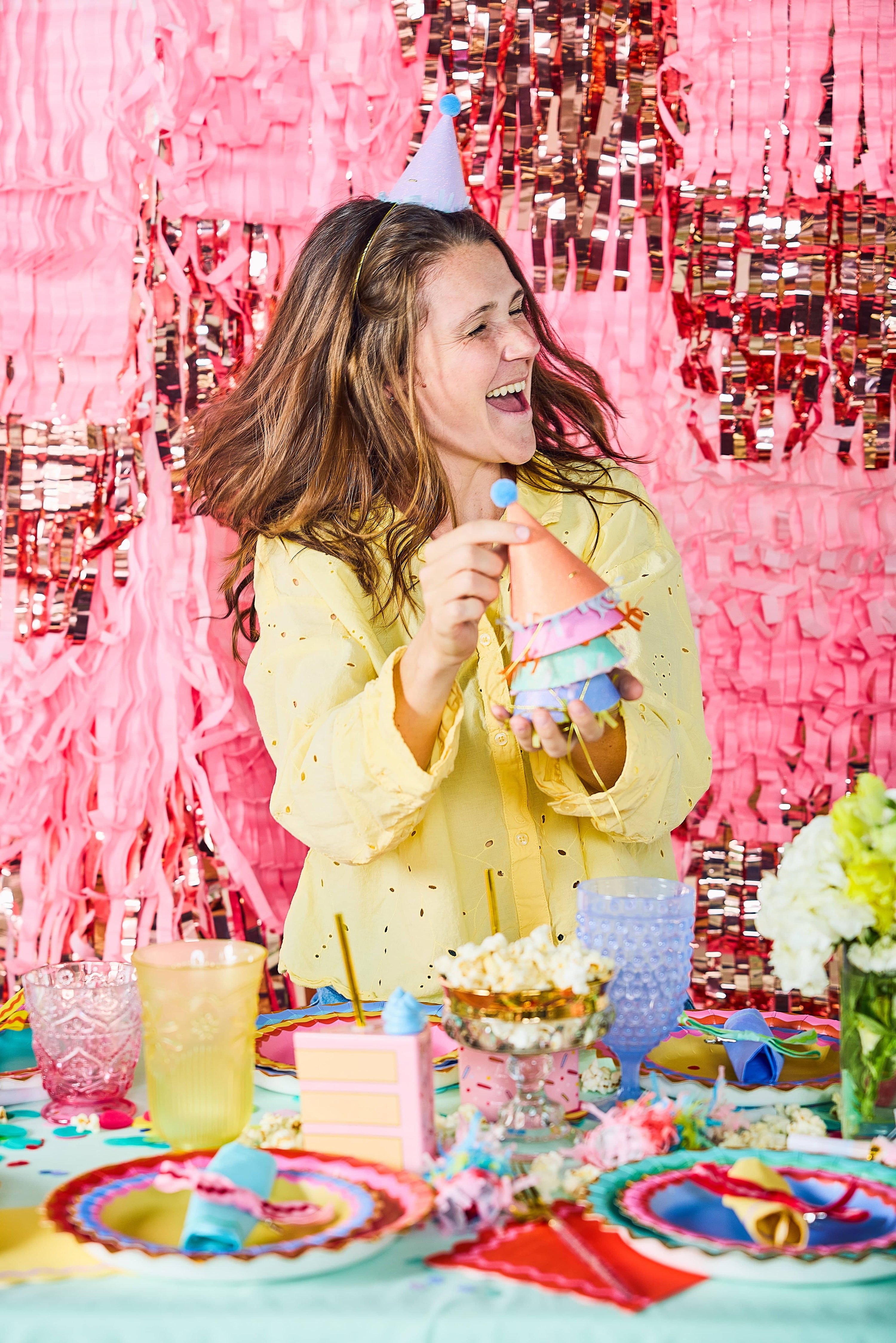 Pretty in Pink Fringe Canopy Banners (Set of 2)