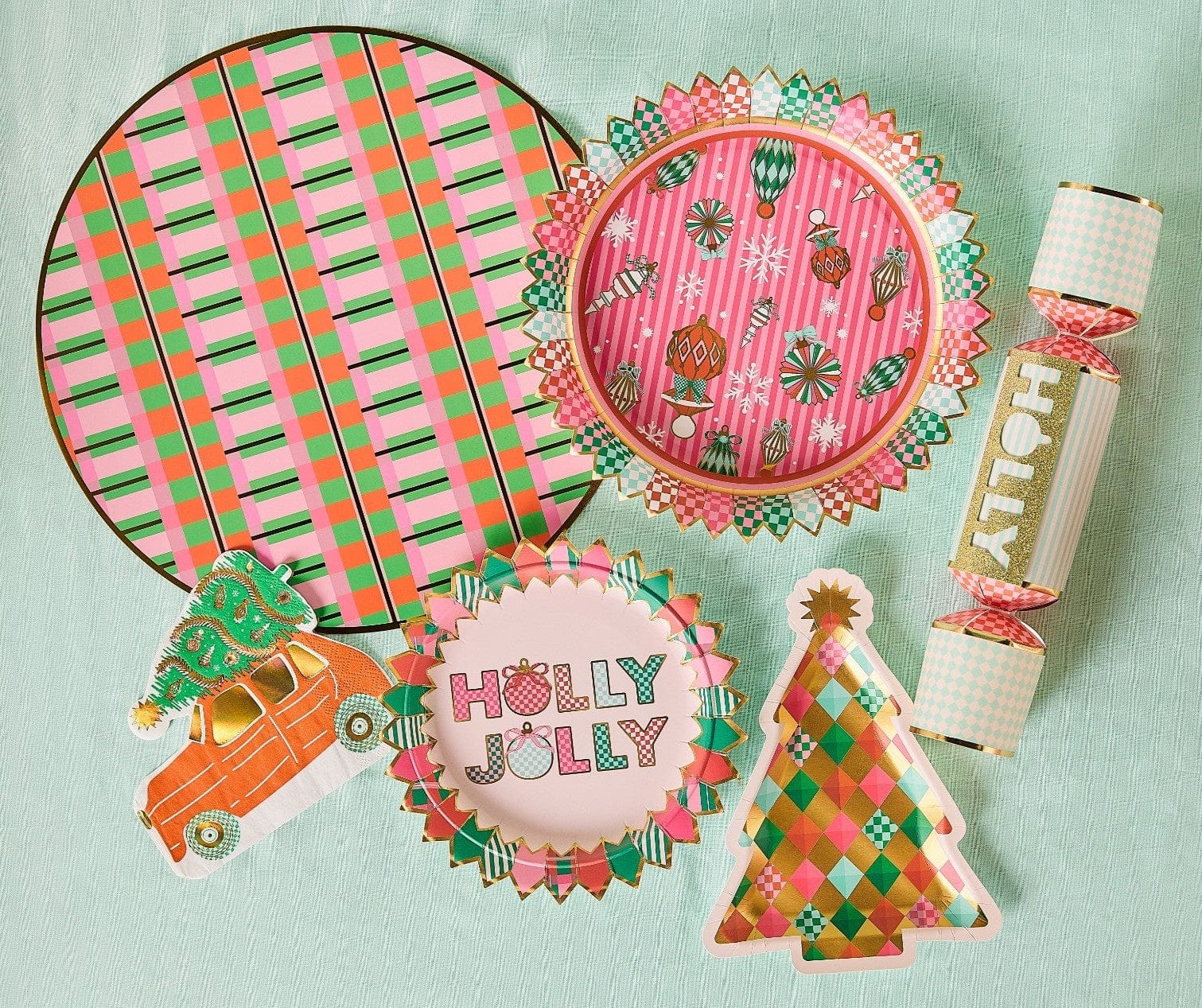 Gold Christmas Tree Dessert Plates (10 count)