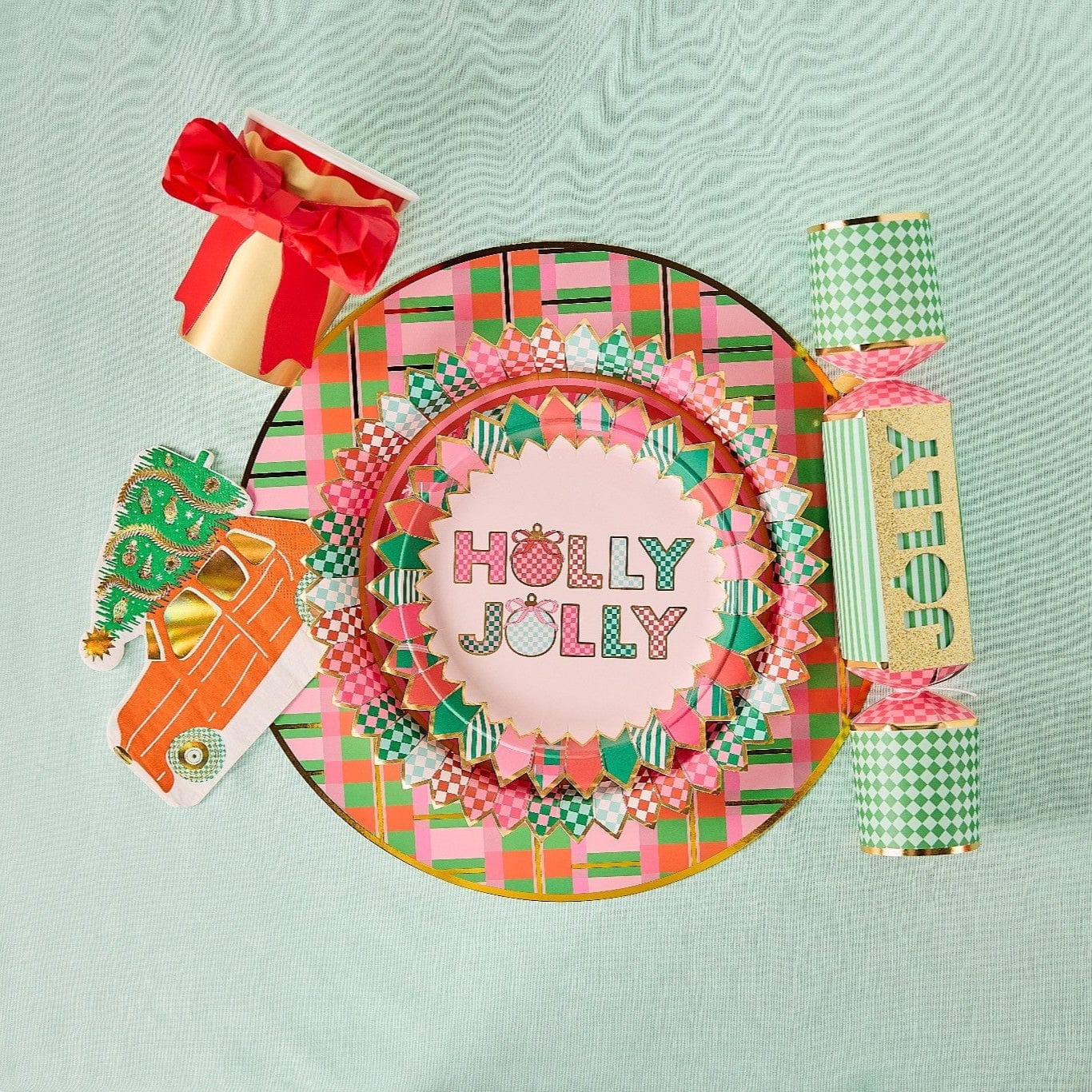 Holiday Honeycomb Bow Cups (Set of 8)