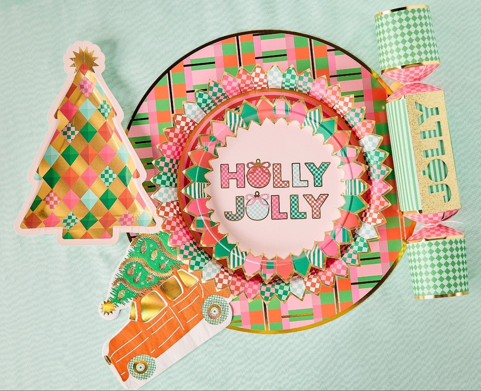 Gold Christmas Tree Dessert Plates (10 count)