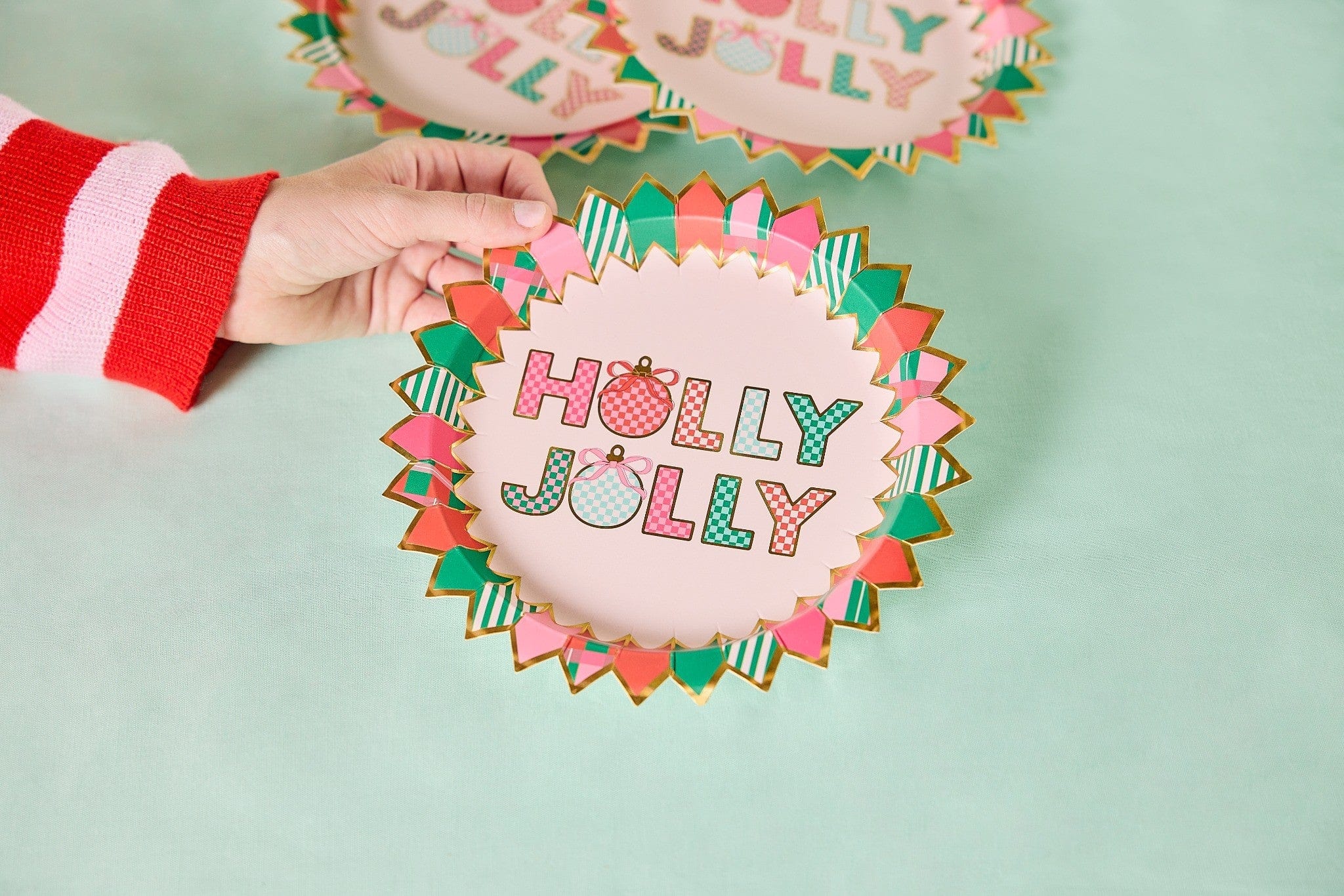 Holly Jolly Christmas Dessert Plates (10 count)
