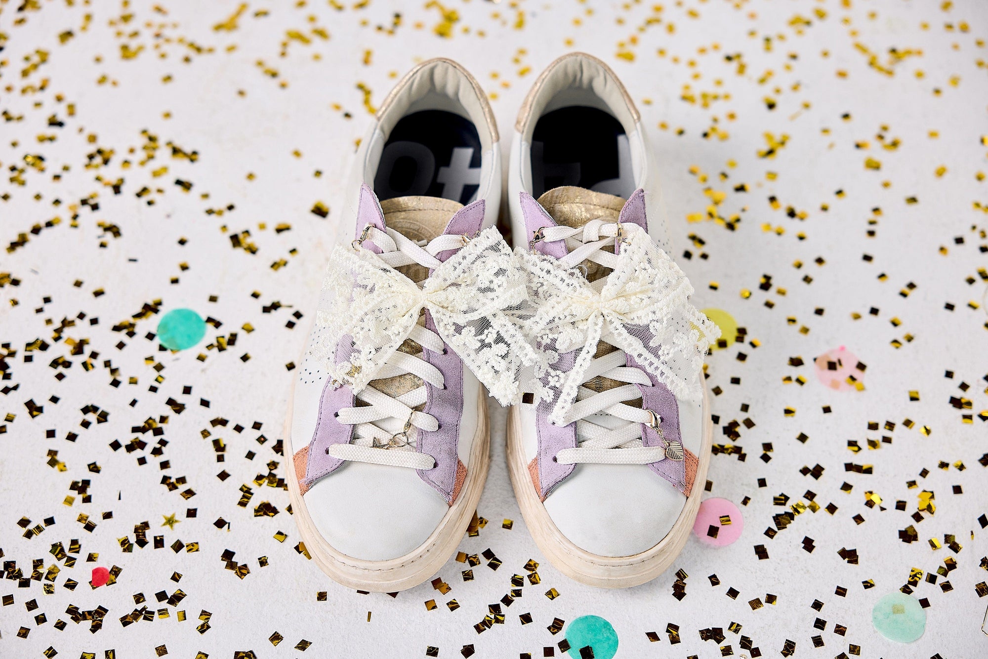 Shoe Charm Set - Lace Bows & Gold Charms